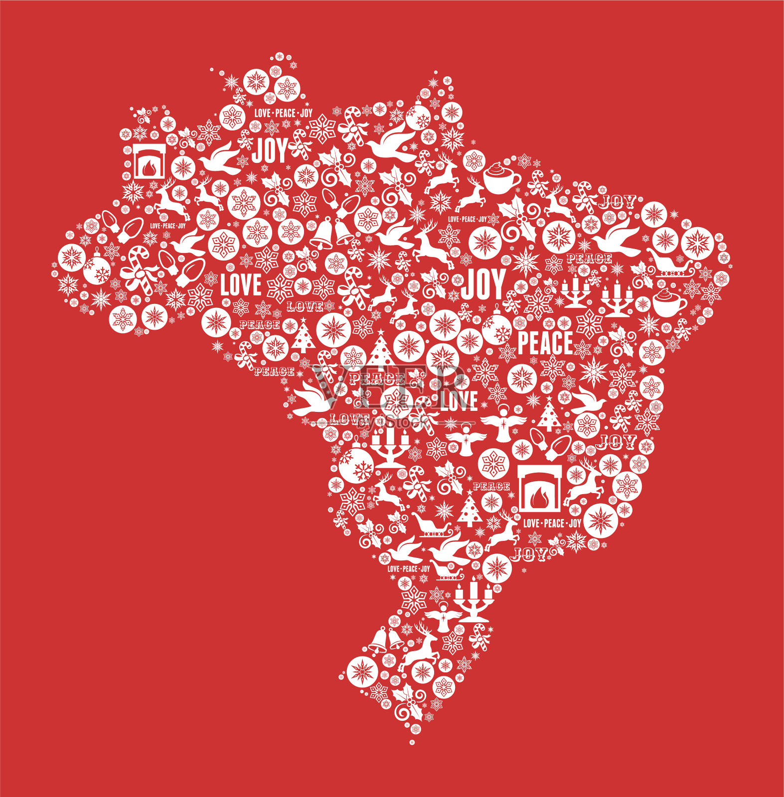 巴西圣诞假日庆祝矢量图标模式插画图片素材