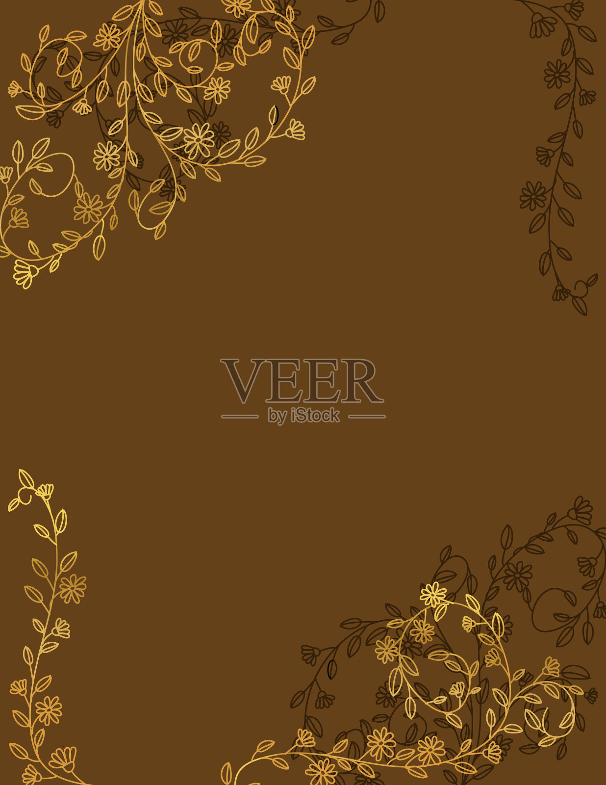 黄金金属元素派对邀请函插画图片素材