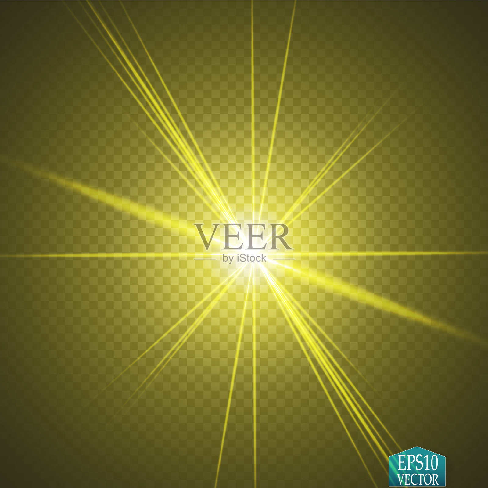 闪光星 burst 光效，金色发光插画图片素材