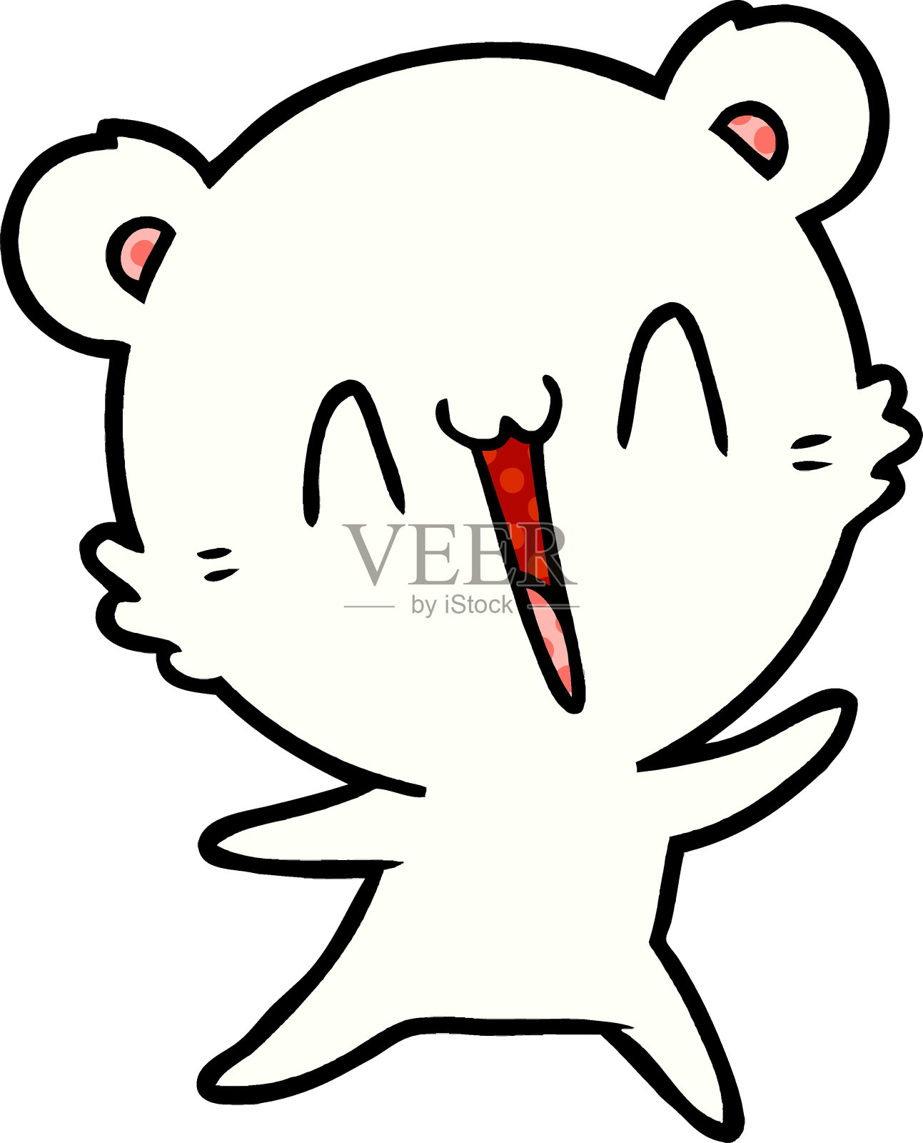 快乐的北极熊卡通设计元素图片