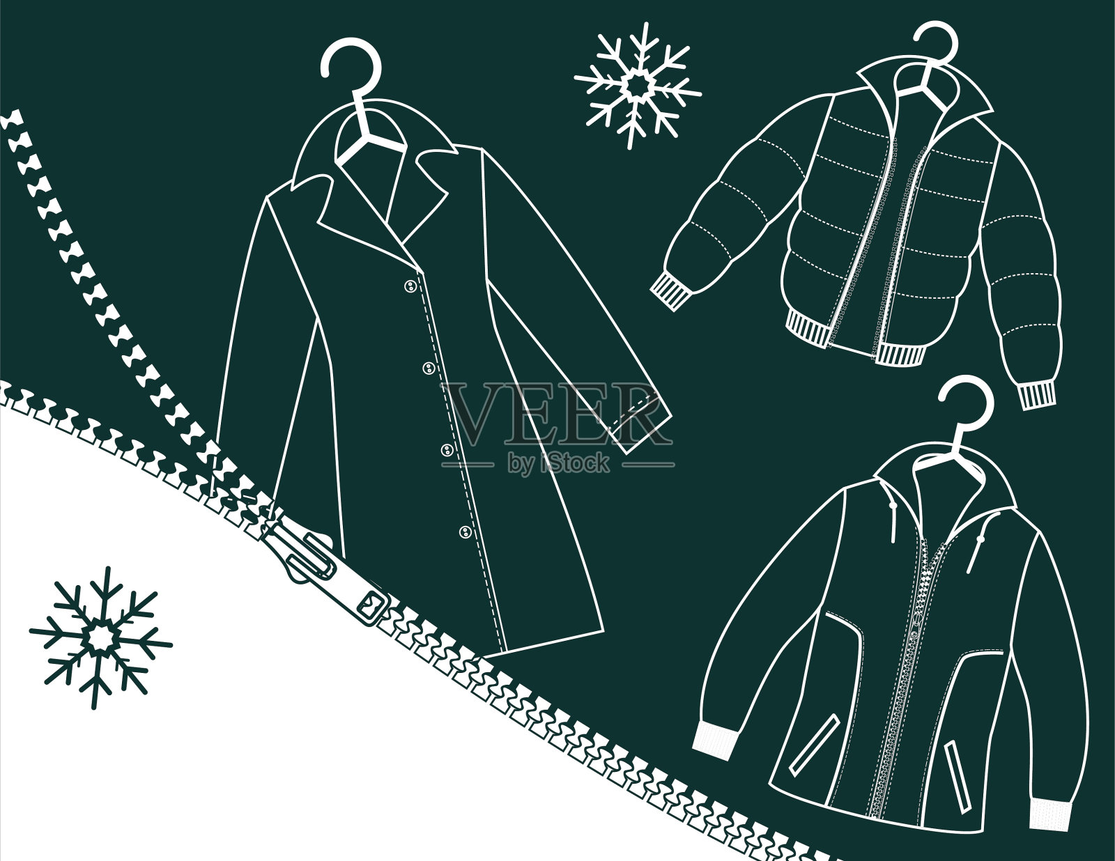 冬季大衣和服装背景插画图片素材