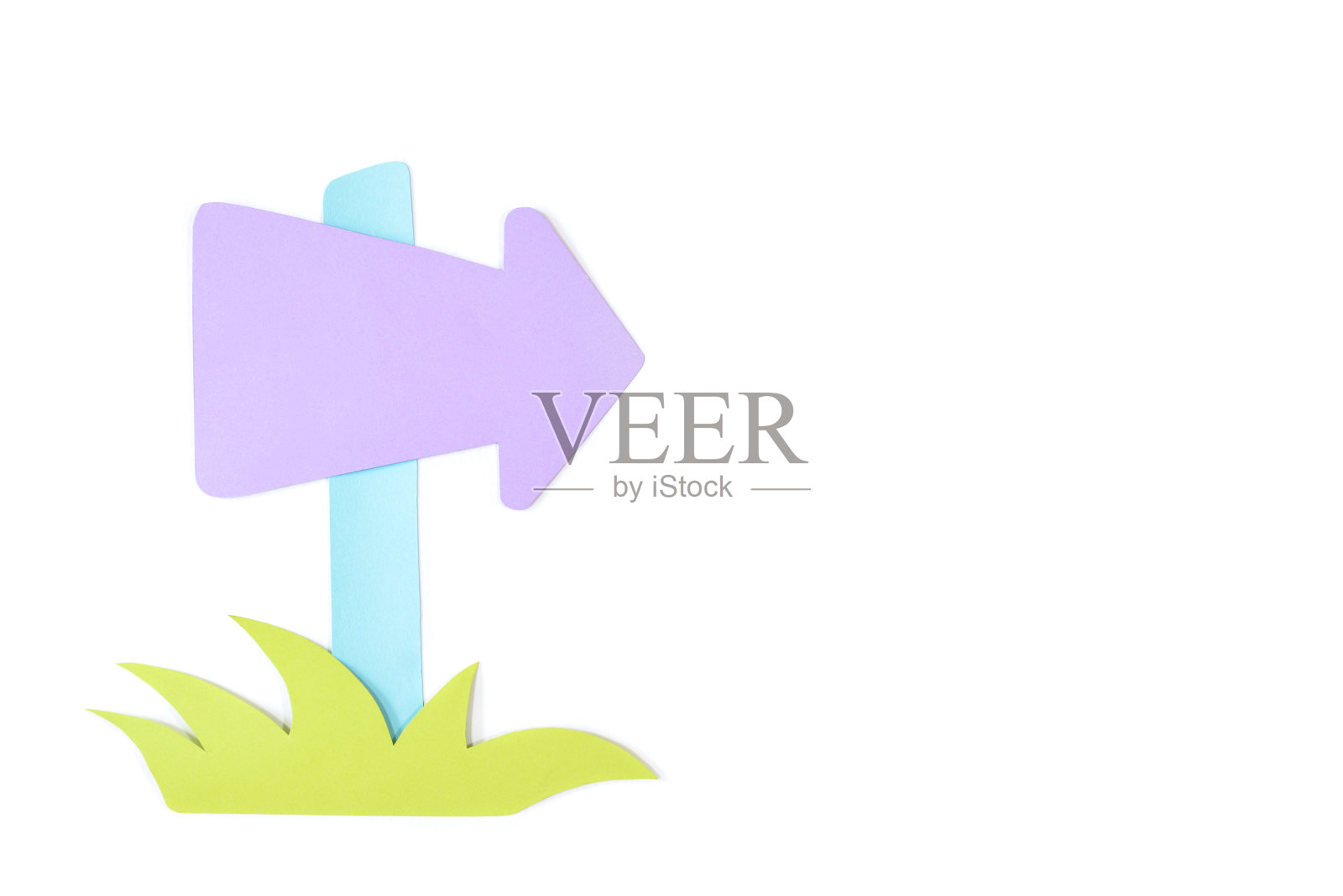 空白的箭头标志纸在白色背景上切割照片摄影图片