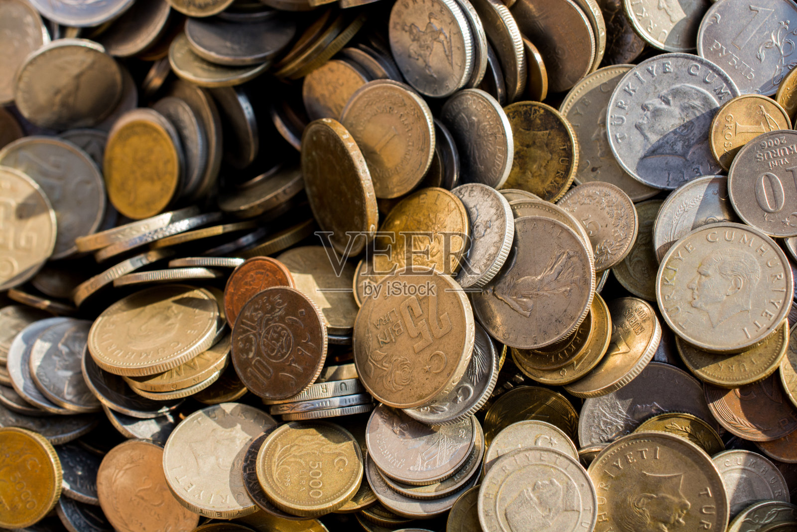 旧金属硬币收藏照片摄影图片