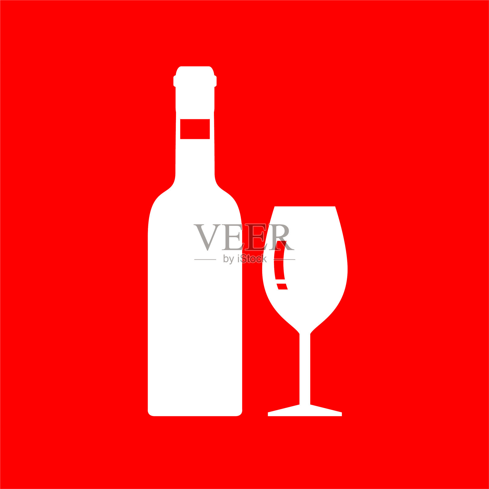 葡萄酒和玻璃。插画图片素材