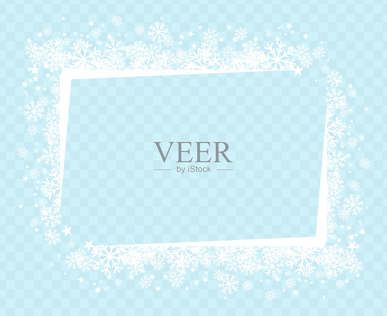 装饰框架与雪花问候文字上的字母矢量插图插画图片素材