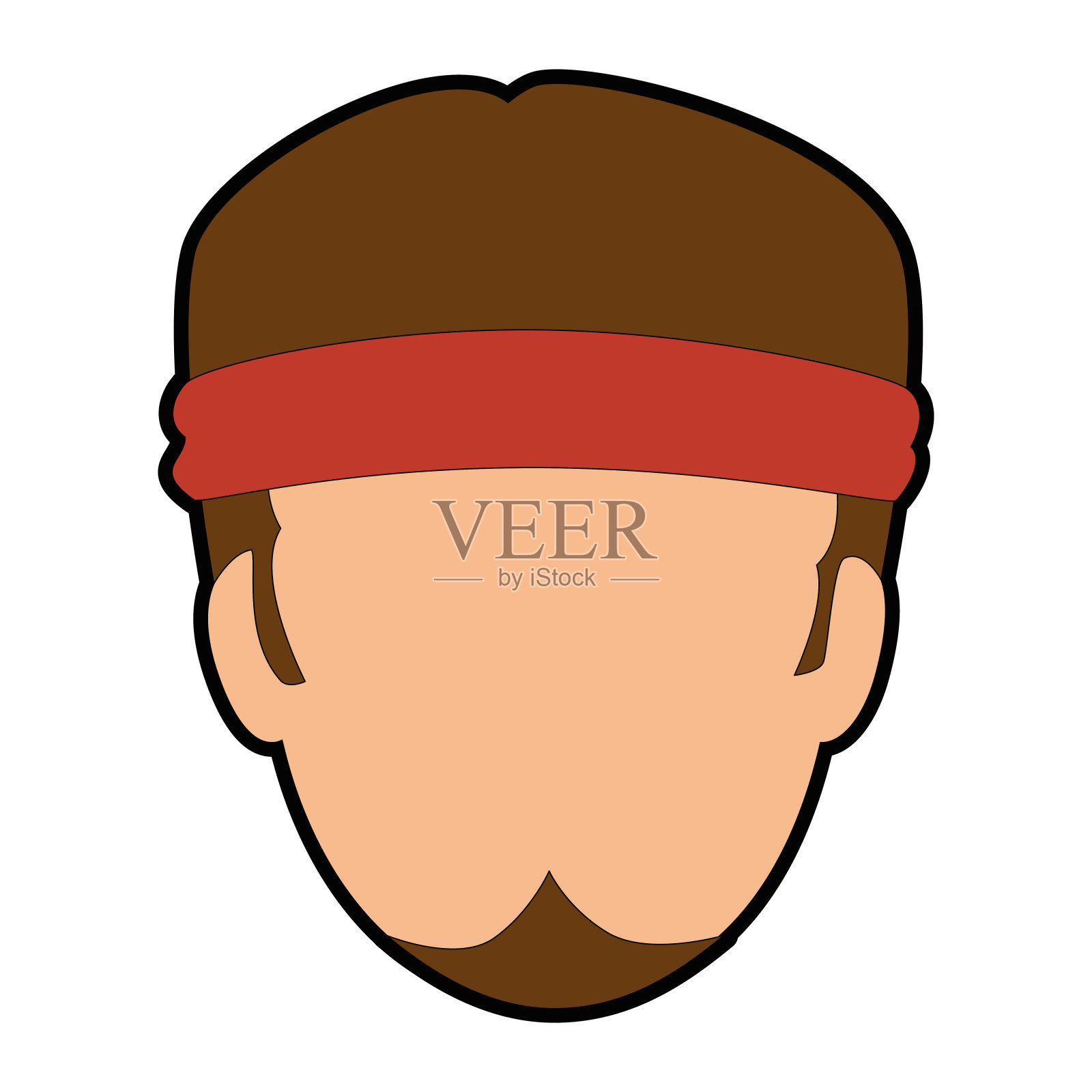 粗糙的摩托车手与头巾的化身角色设计元素图片