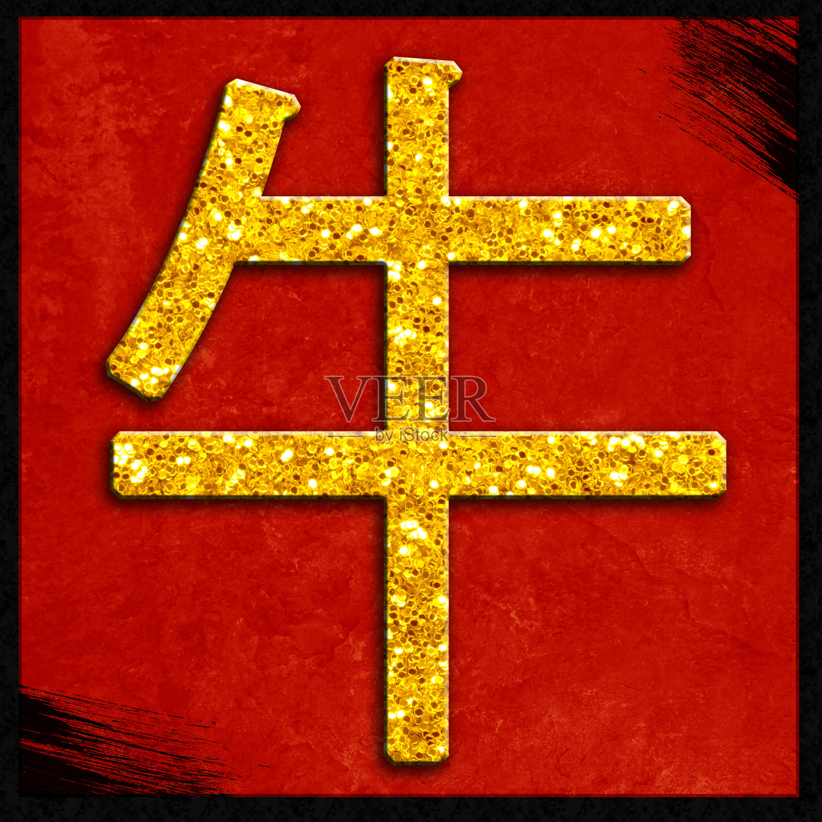 闪耀的中国十二生肖-牛照片摄影图片