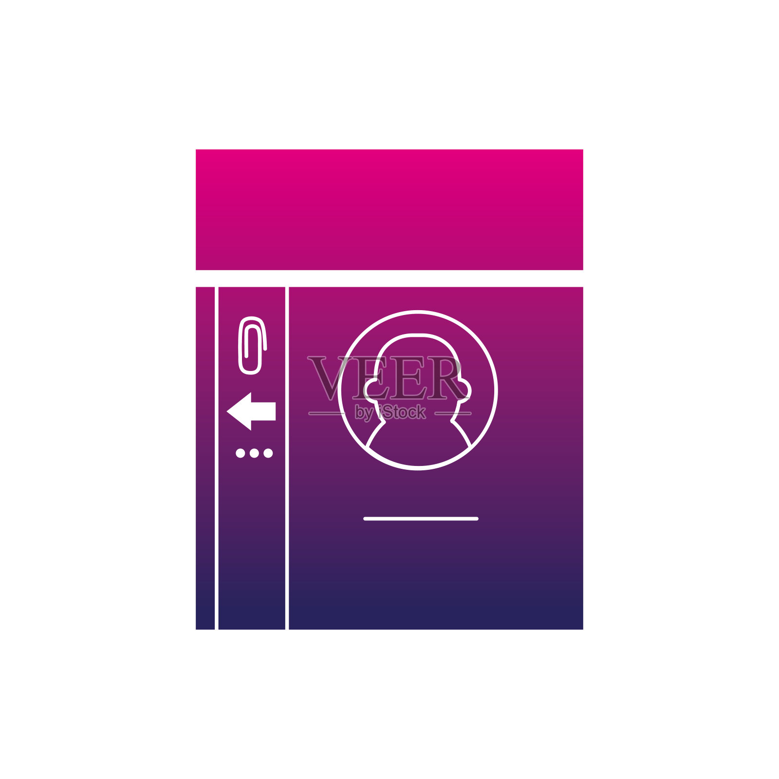 剪影个人身份证门禁id插画图片素材