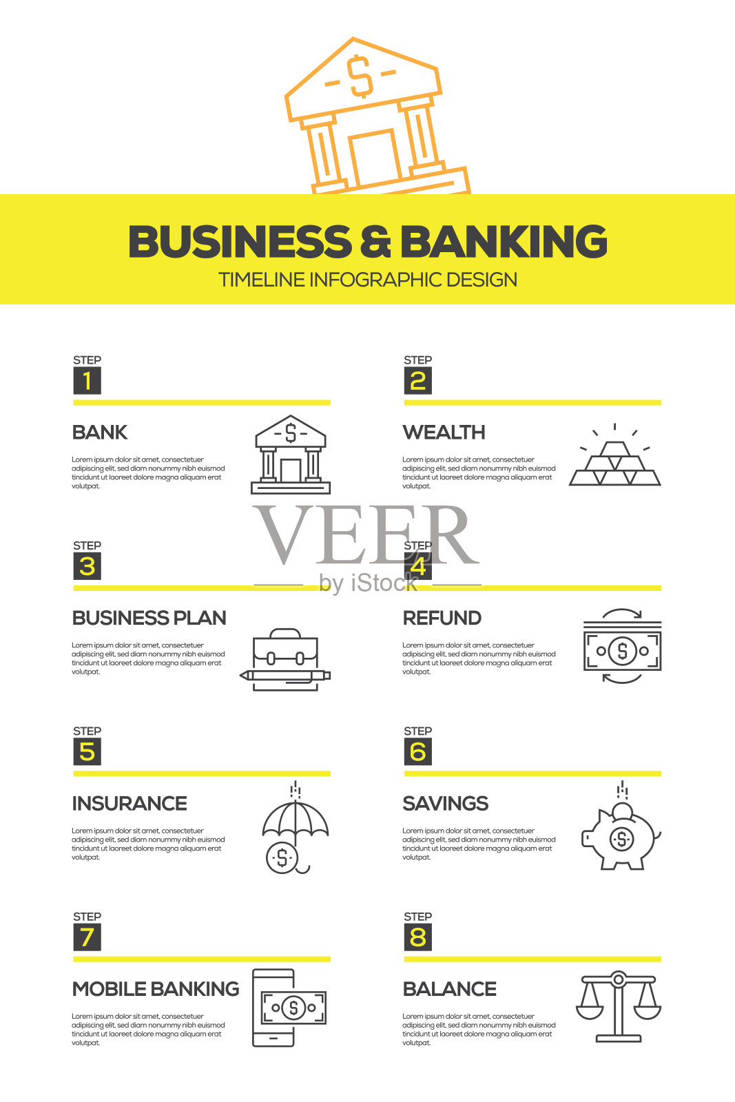 商业和银行信息图设计模板插画图片素材
