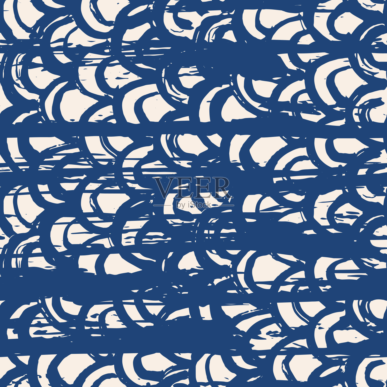 靛蓝扎染无缝图案。插画图片素材