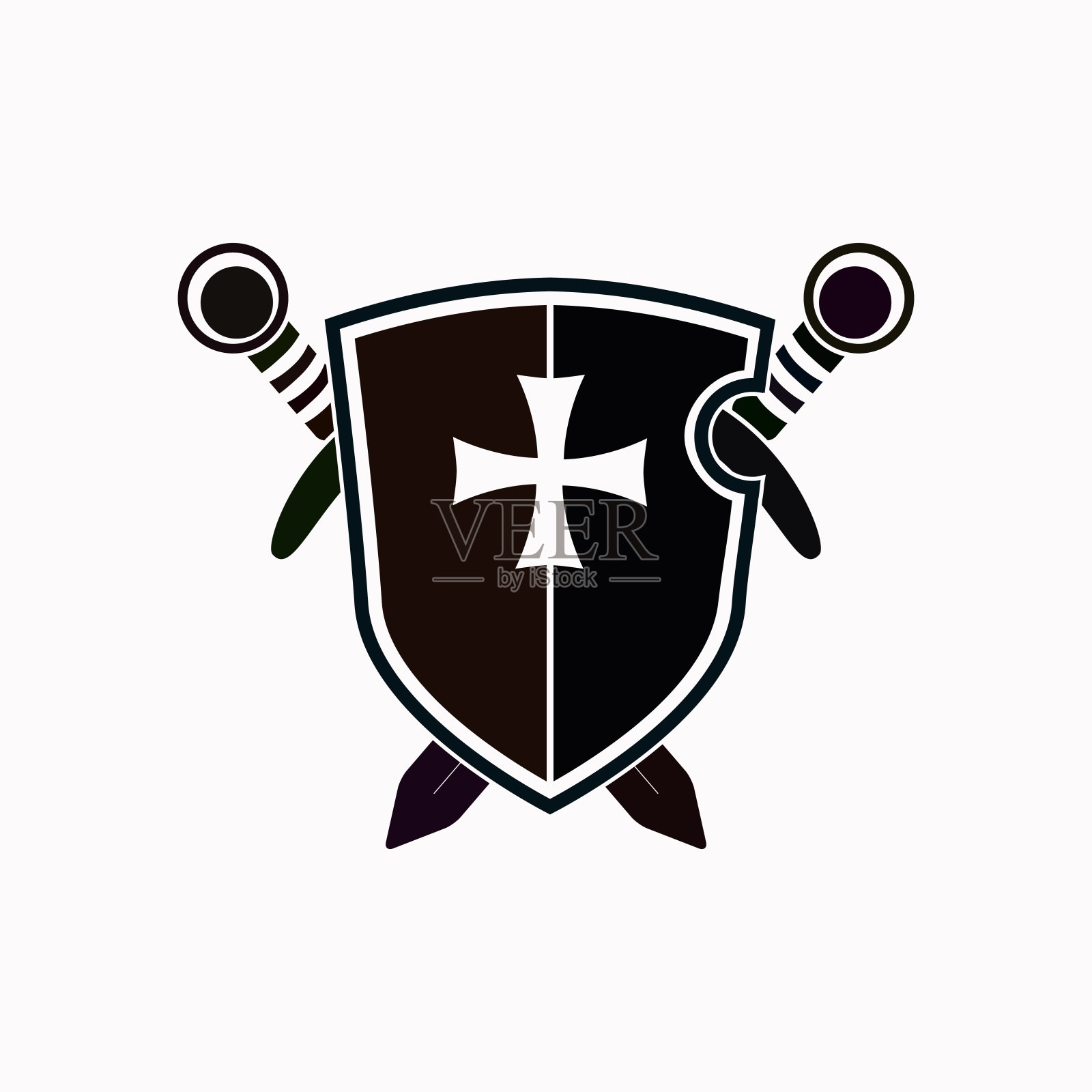 盾矢量图标。插画图片素材