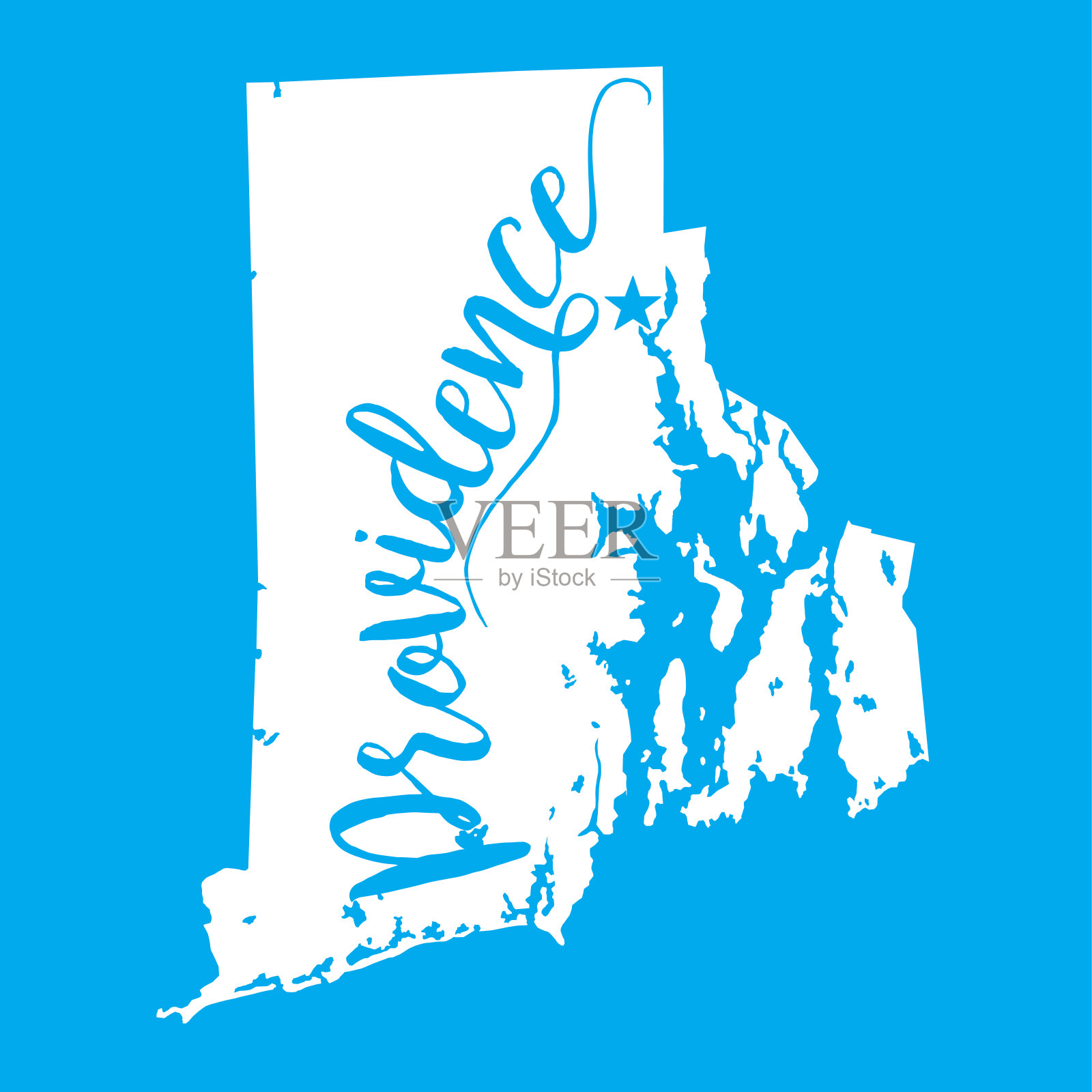 普罗维登斯，罗德岛EPS10矢量地图插画图片素材