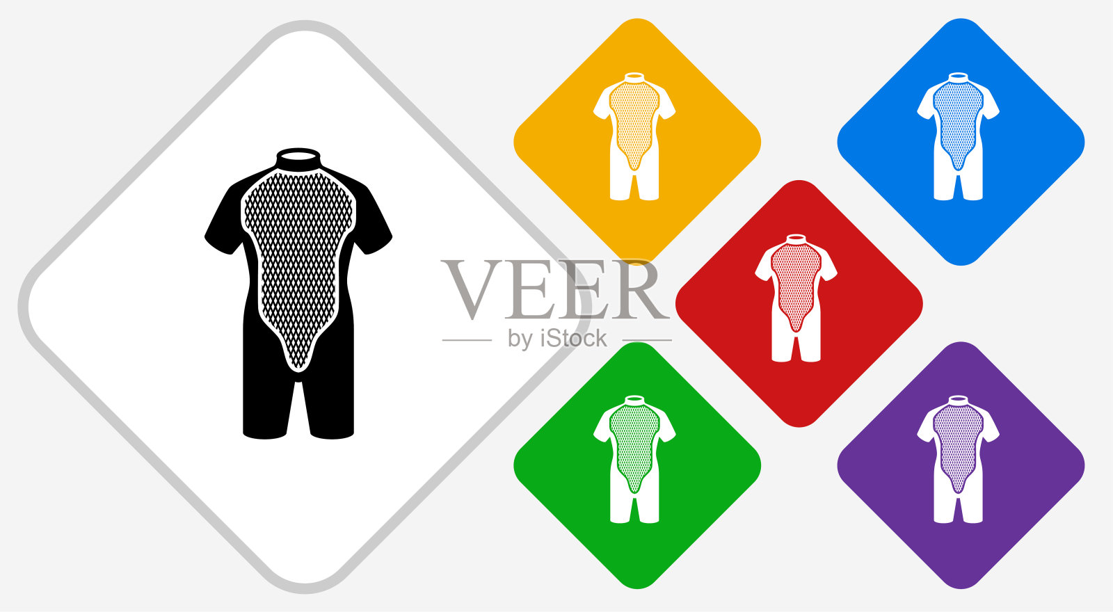 自行车装备颜色钻石矢量图标插画图片素材