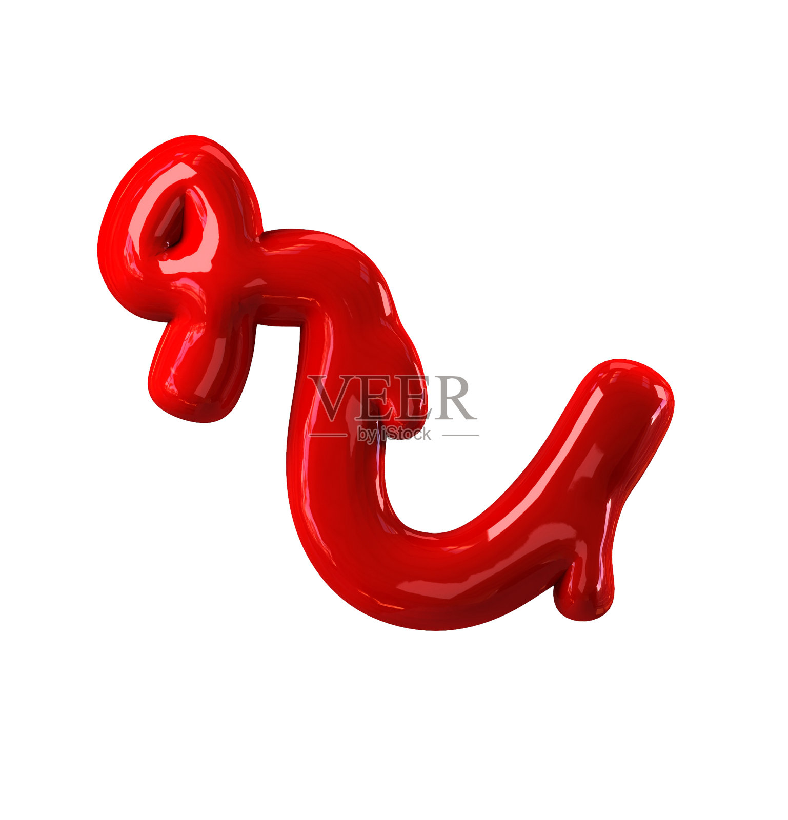 手写草书小写字母r。漏字的红色字母照片摄影图片