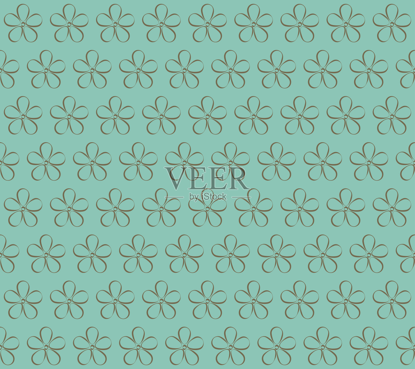 矢量插图。每股收益10。蓝色背景上的花。无缝的花卉图案。春天的背景。插画图片素材