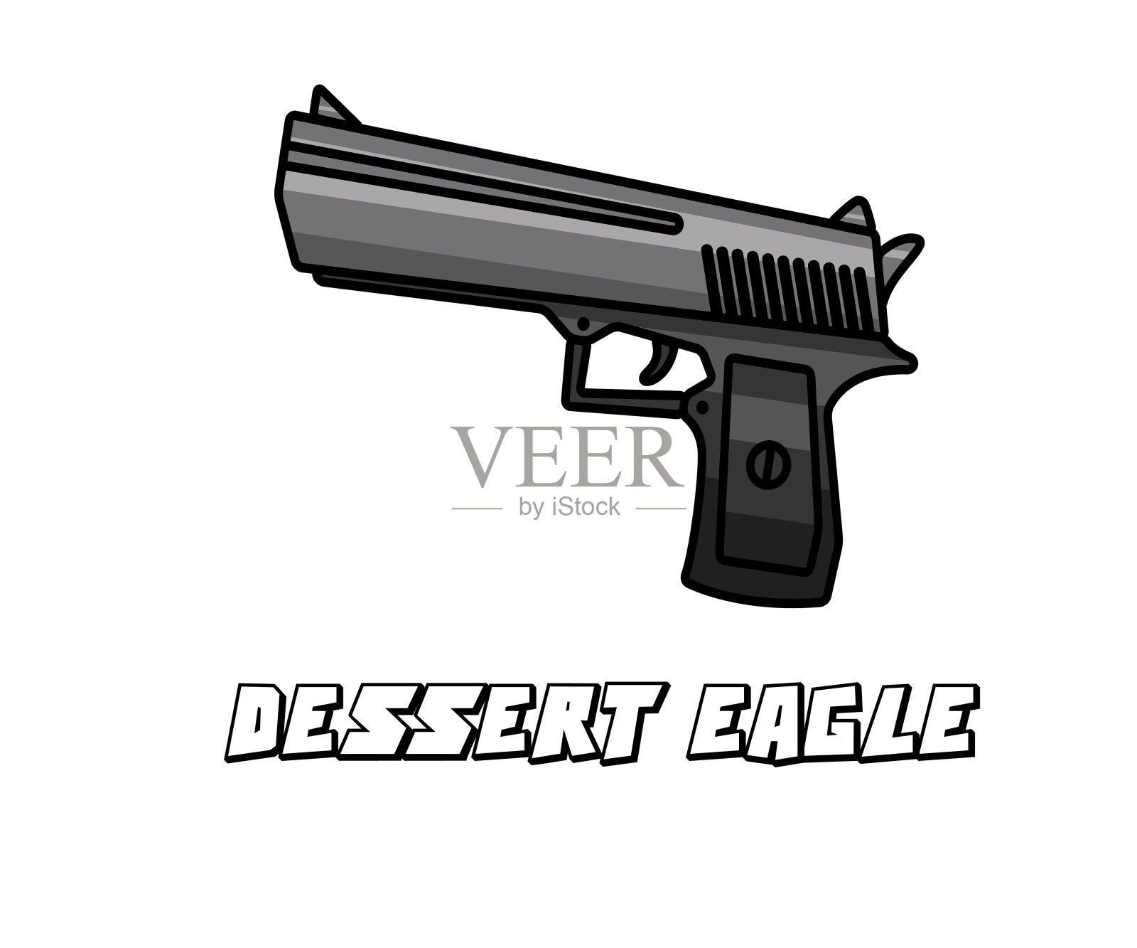 手枪武器模型甜点鹰卡通设计插画图片素材