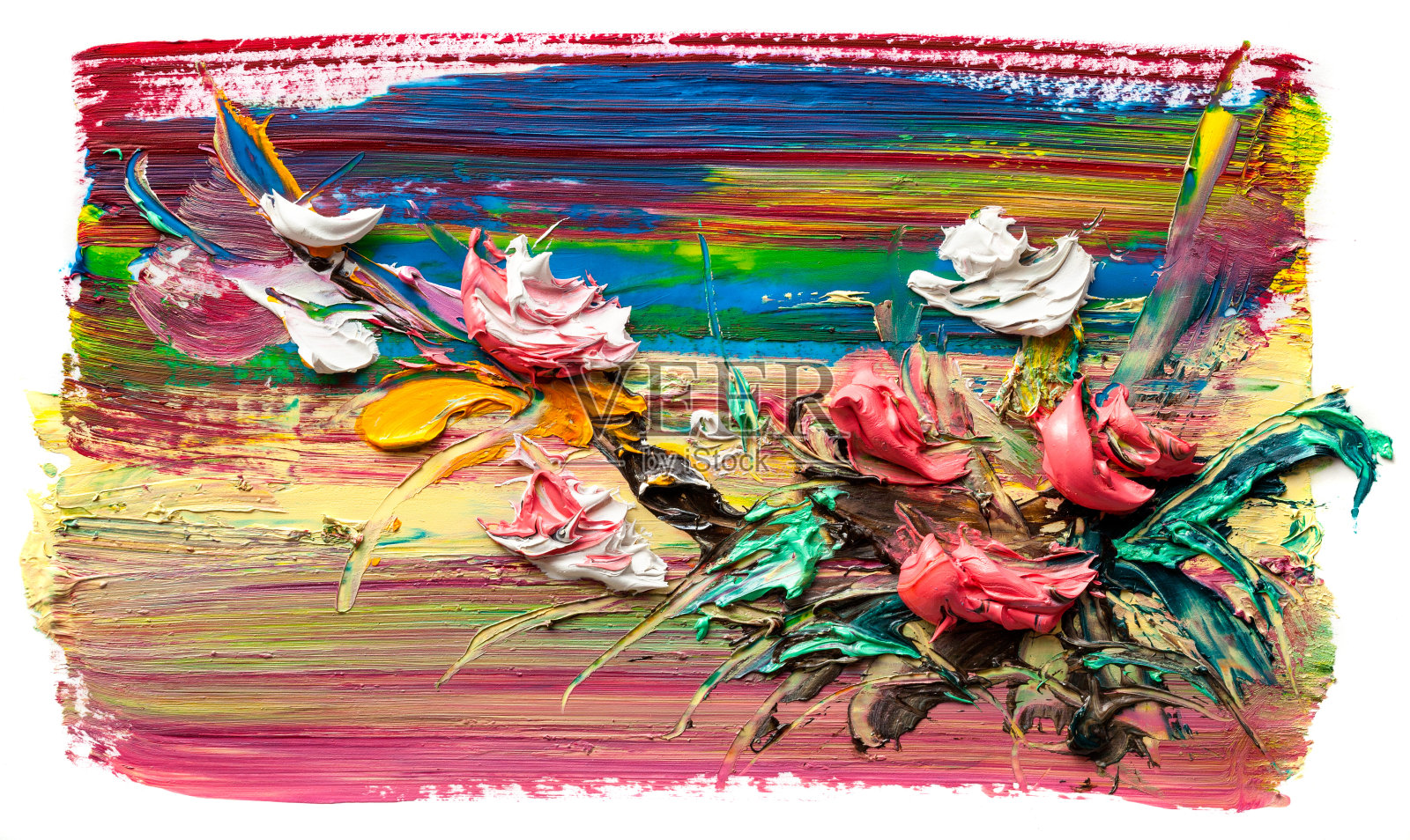 油画的花插画图片素材