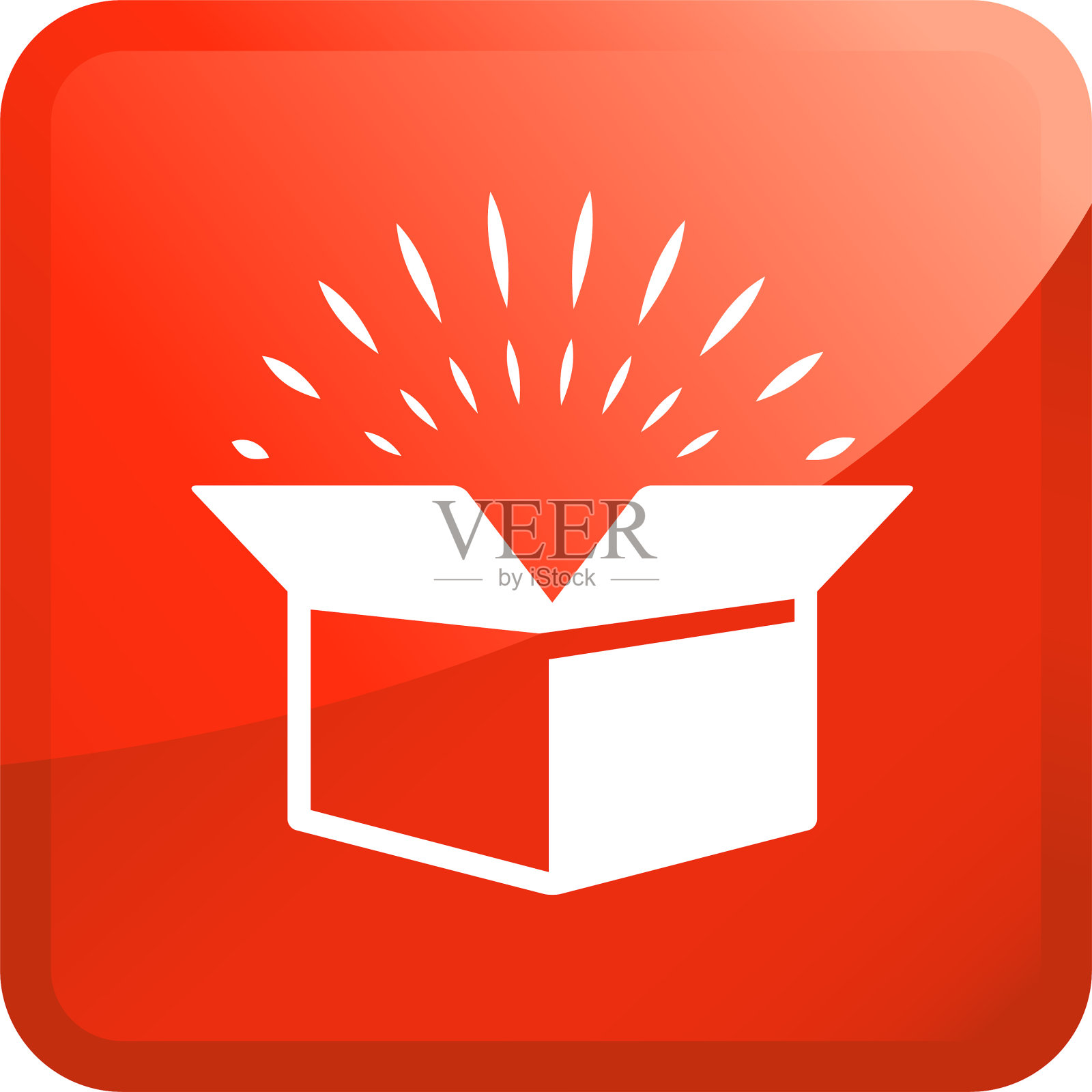 打开礼物盒子。插画图片素材