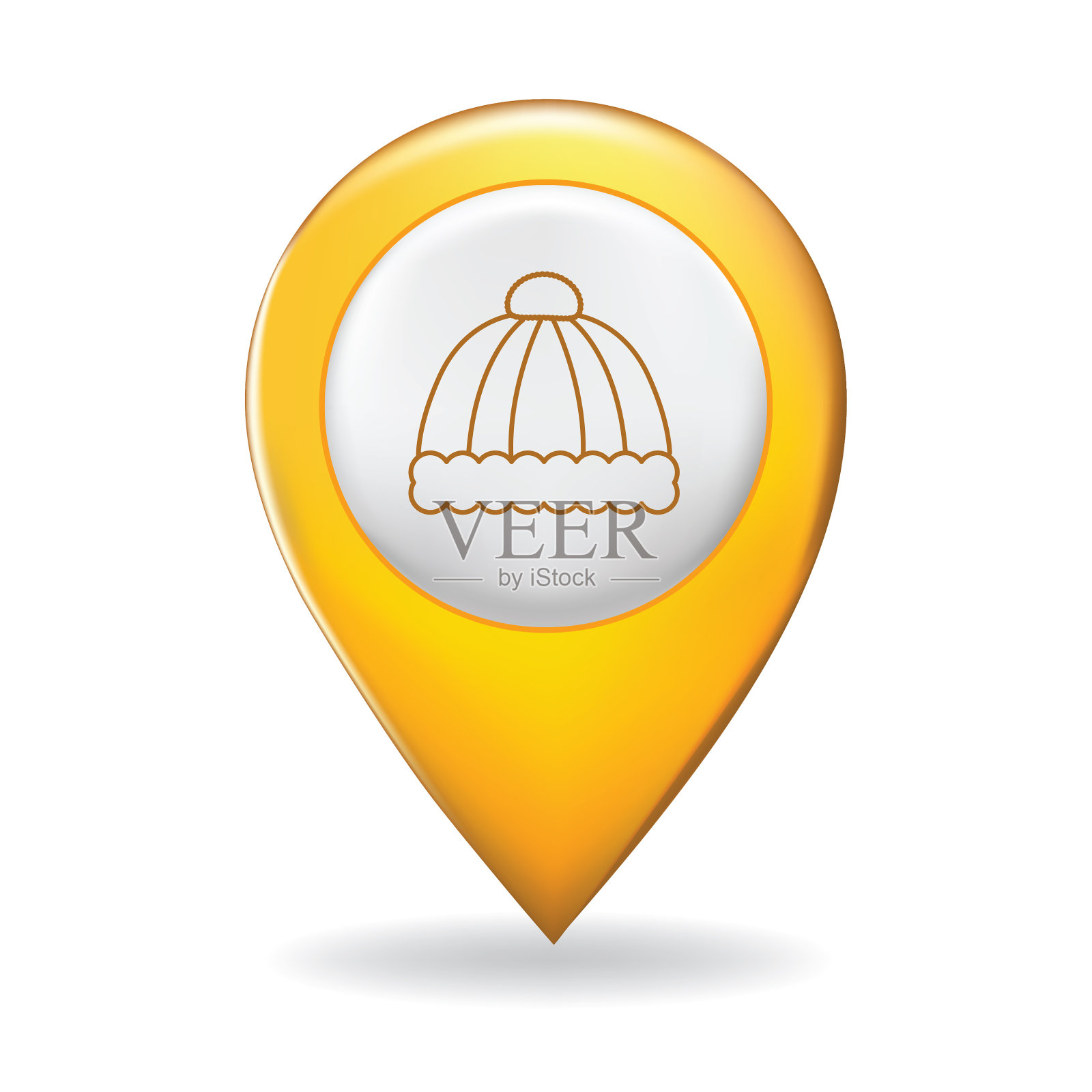 在地图指针针上的细线图标-假日元素设计元素图片