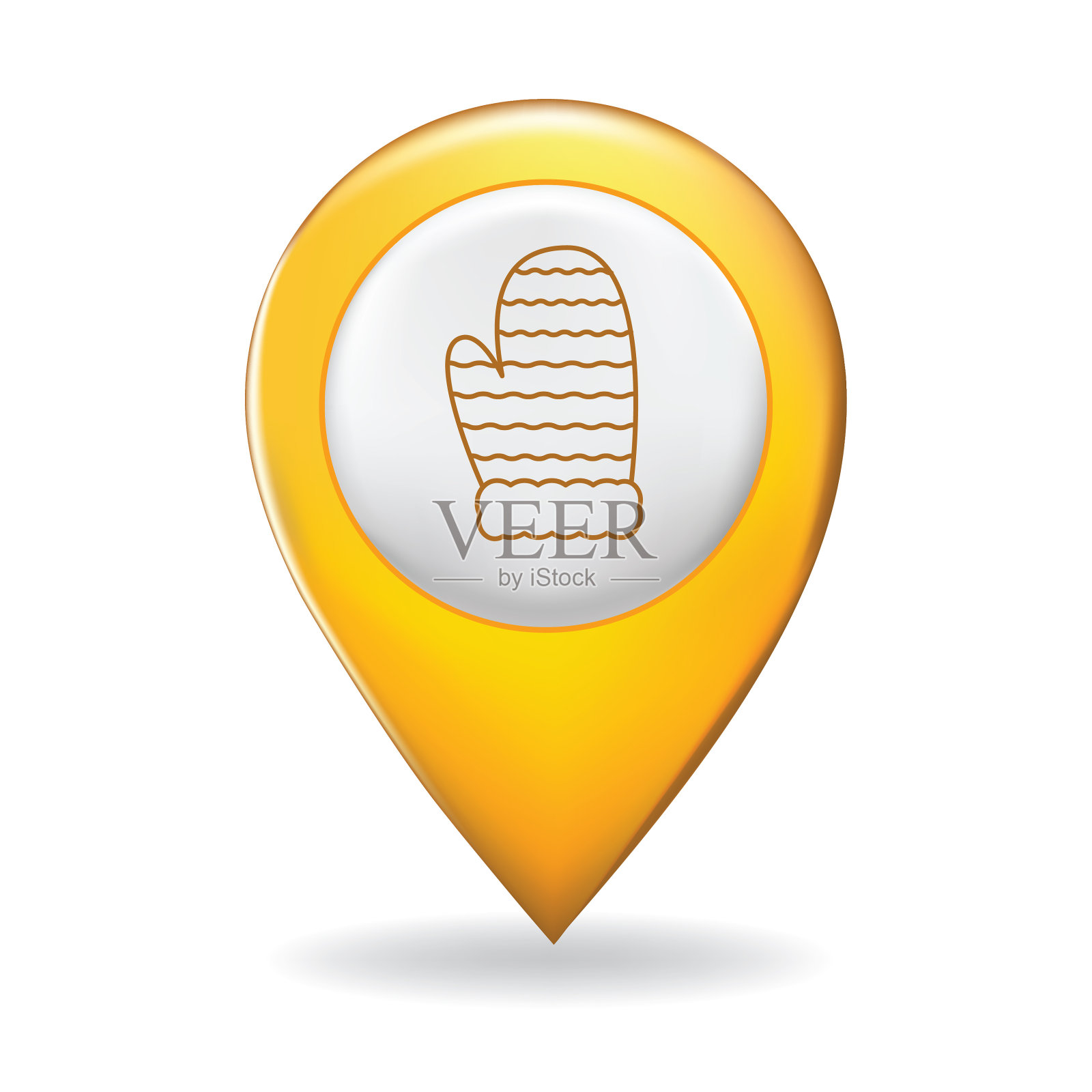 在地图指针针上的细线图标-假日元素设计元素图片