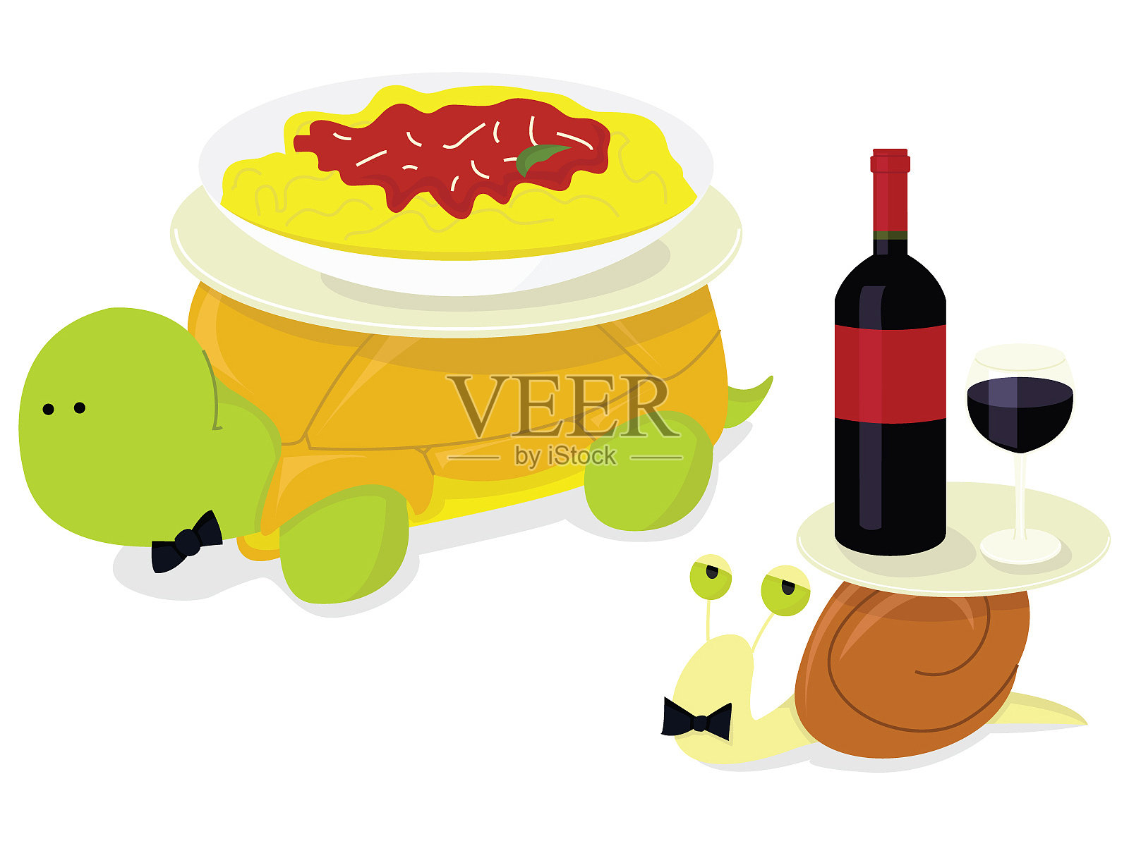 慢食插画图片素材