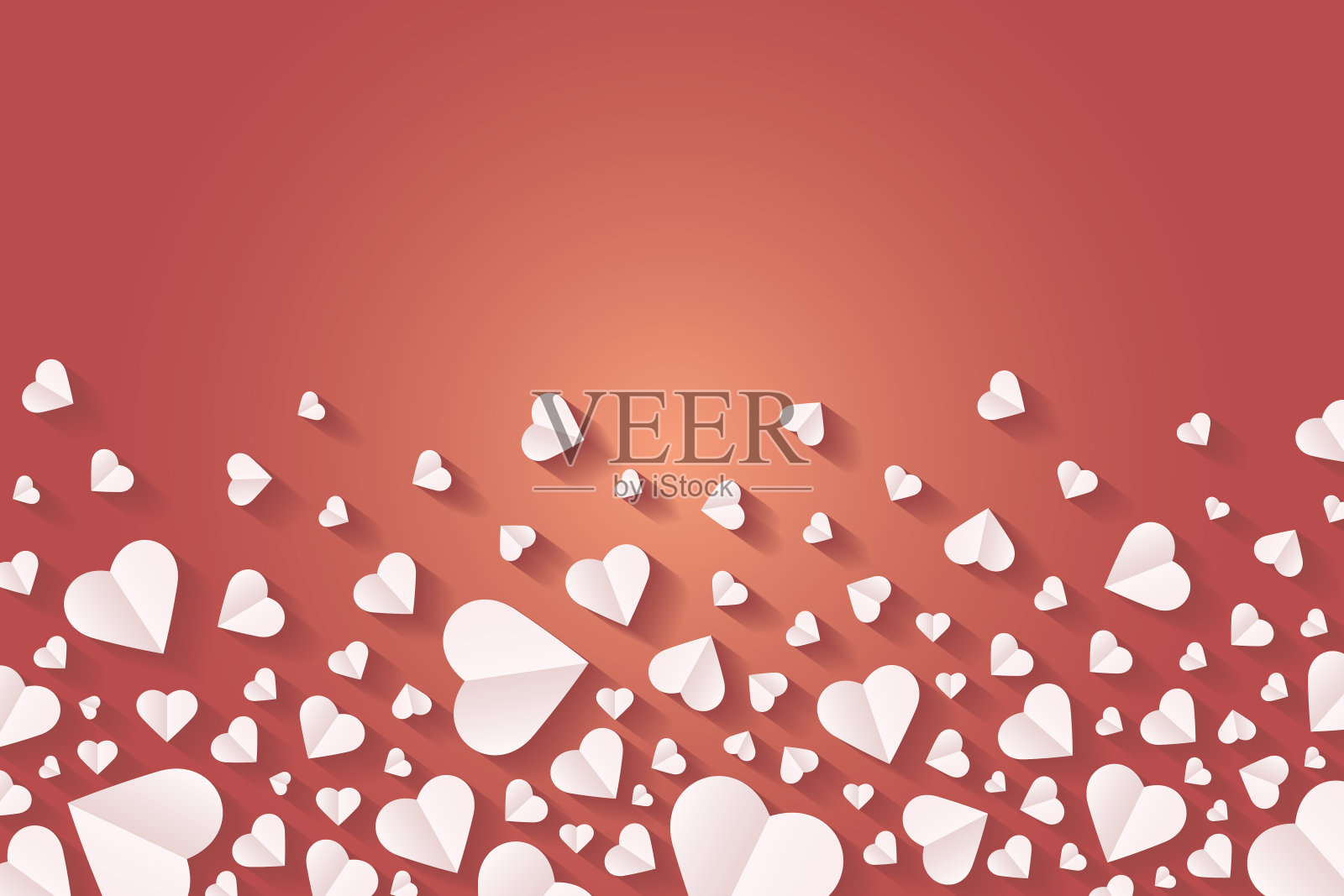 镜框由纸剪成心形，是情人节和爱情的象征。插画图片素材