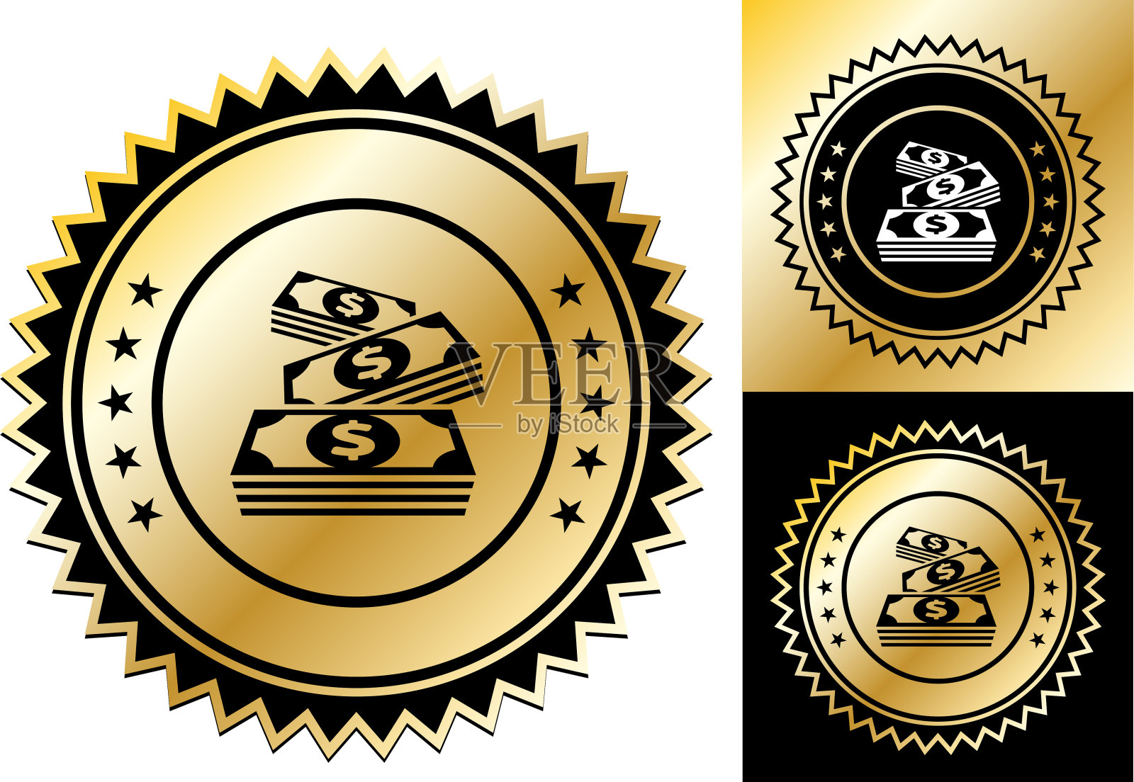 现金砖块插画图片素材