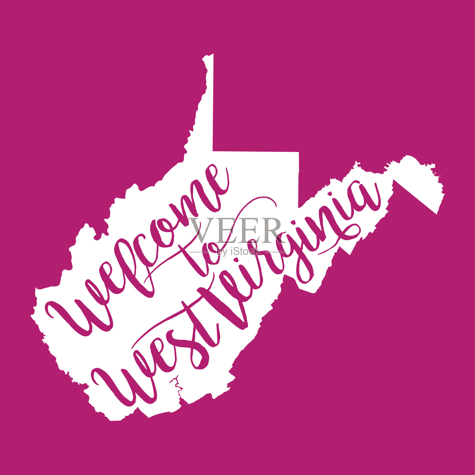 欢迎来到西弗吉尼亚EPS10矢量地图插画图片素材