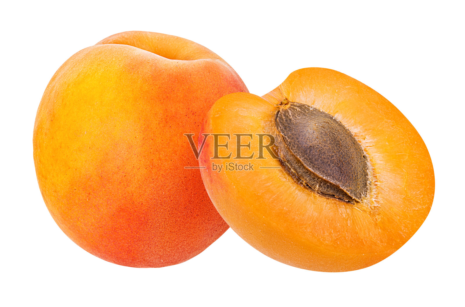 杏子孤立在白色上照片摄影图片