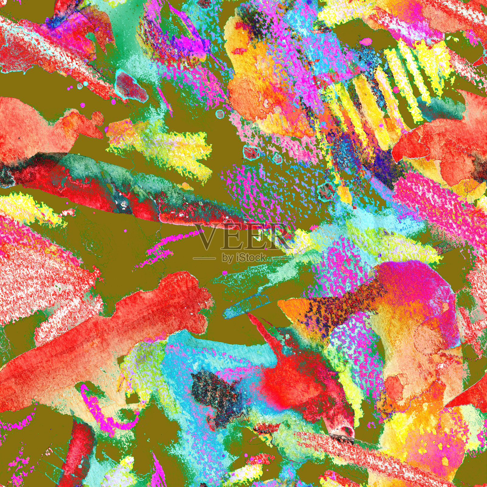 水彩无缝模式。插画图片素材