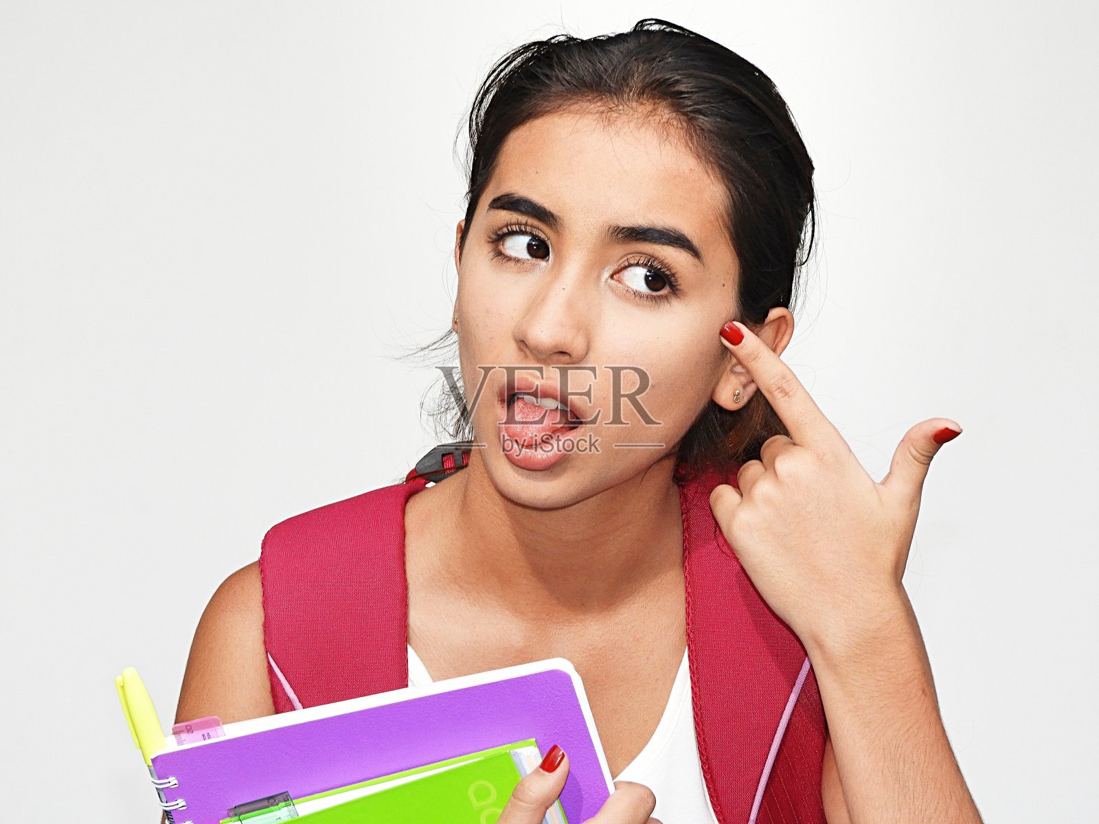 愚蠢的女学生照片摄影图片