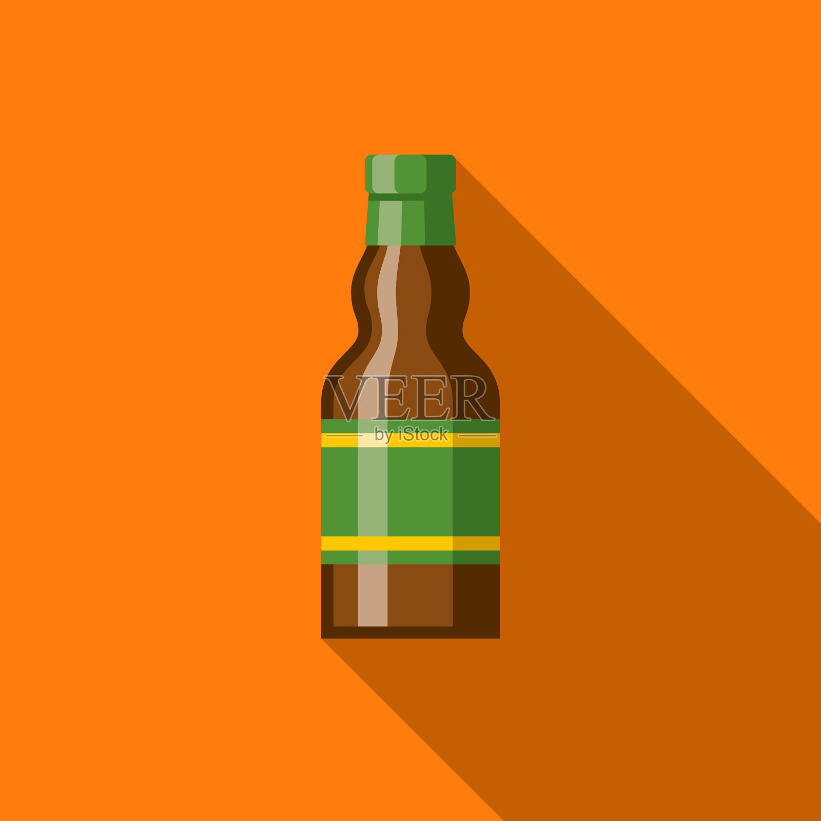 威士忌平面设计圣帕特里克节图标设计元素图片