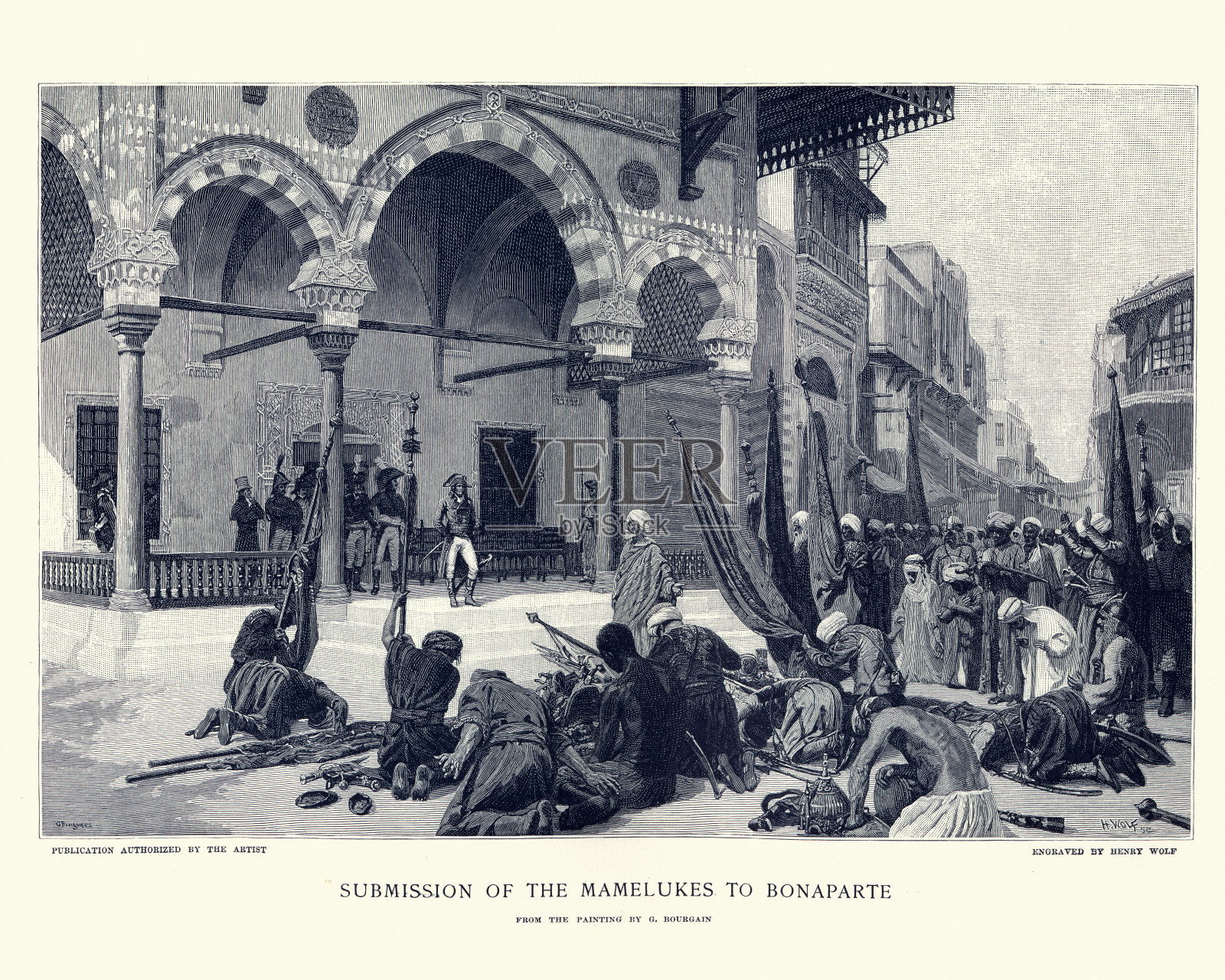 马穆鲁克向波拿巴投降插画图片素材