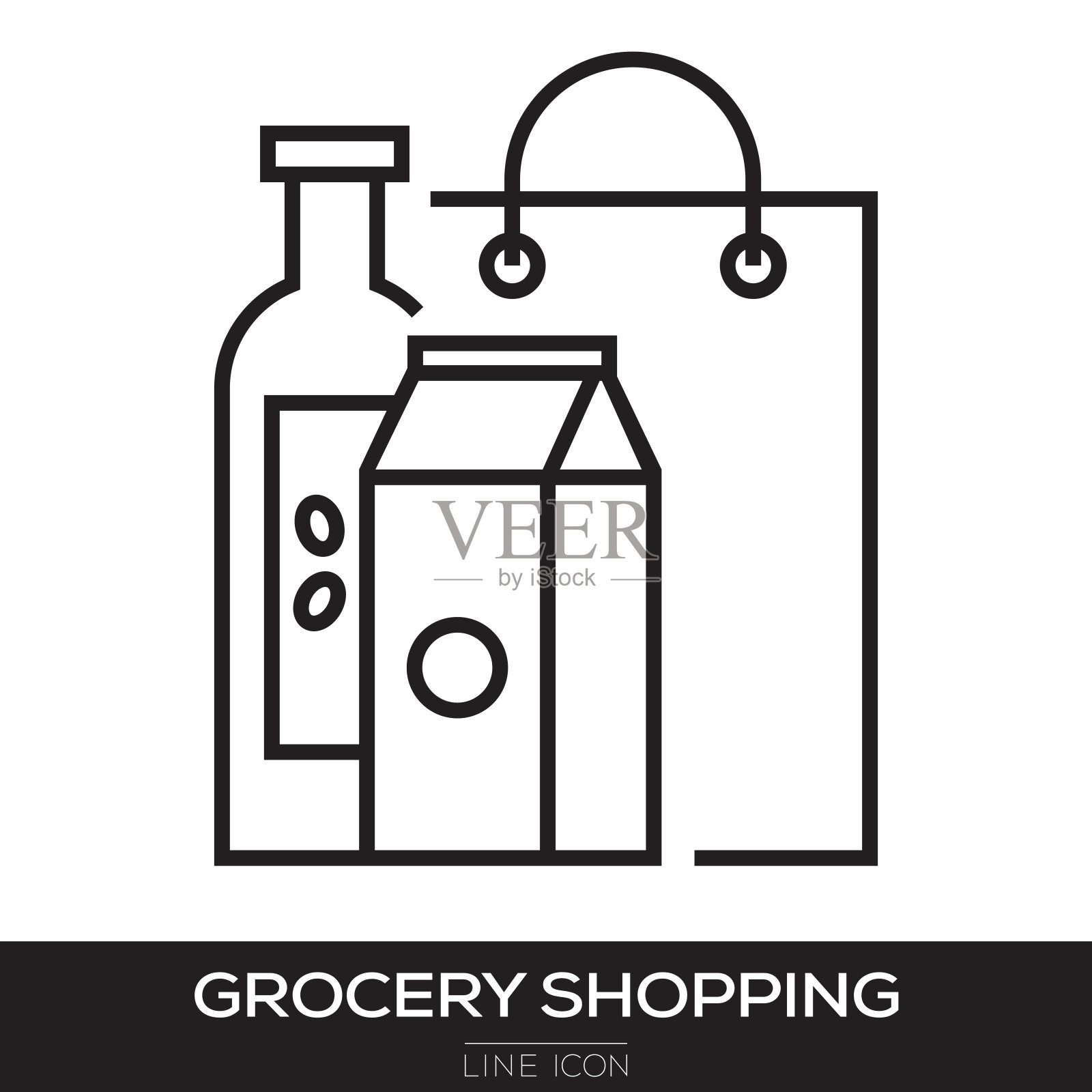 杂货店购物线图标插画图片素材