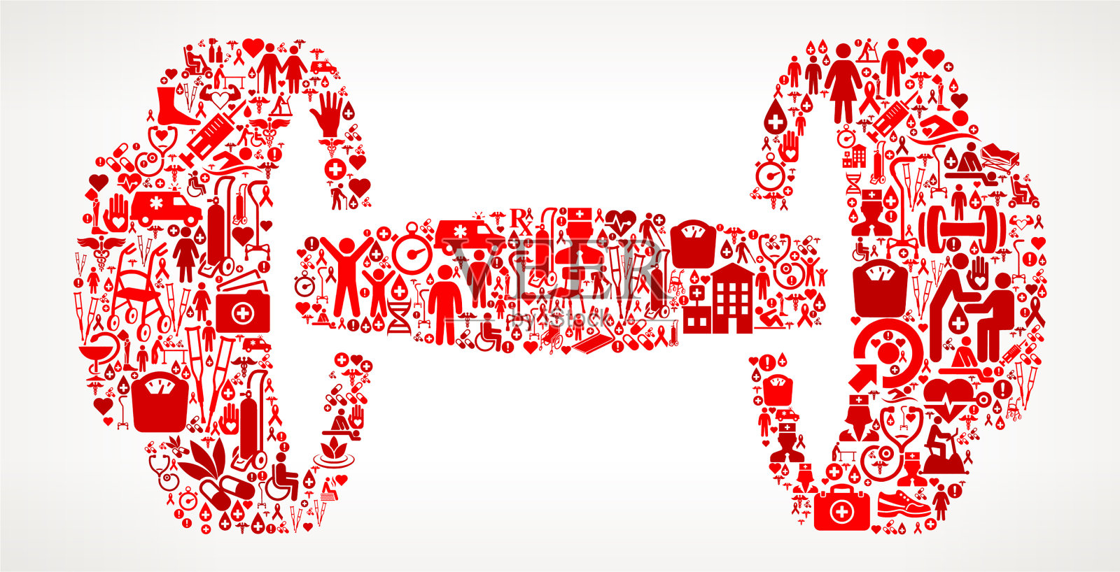 哑铃医疗康复理疗插画图片素材