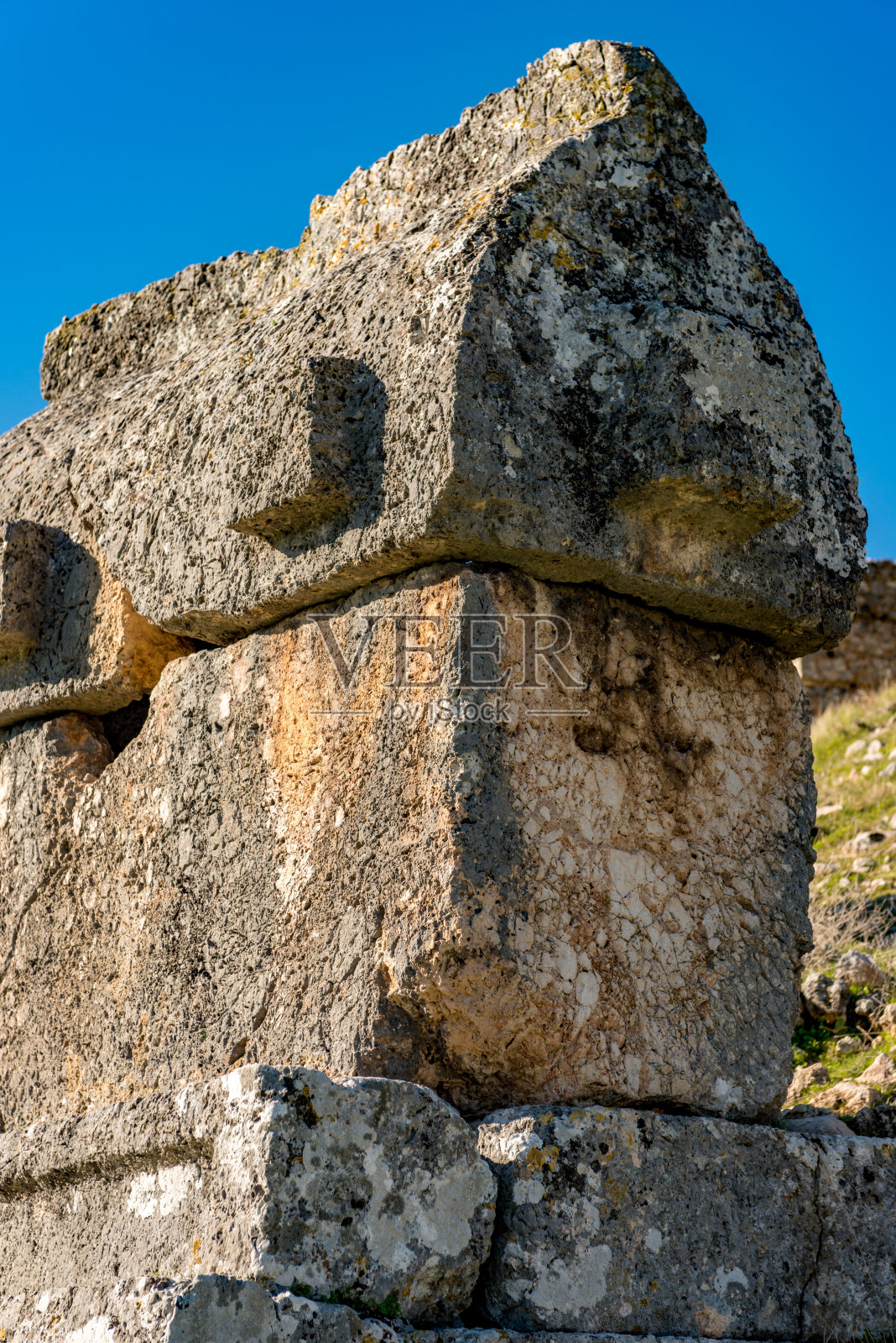 Fethiye, Mugla -土耳其。2018年1月30日。土耳其特洛斯古城遗址照片摄影图片