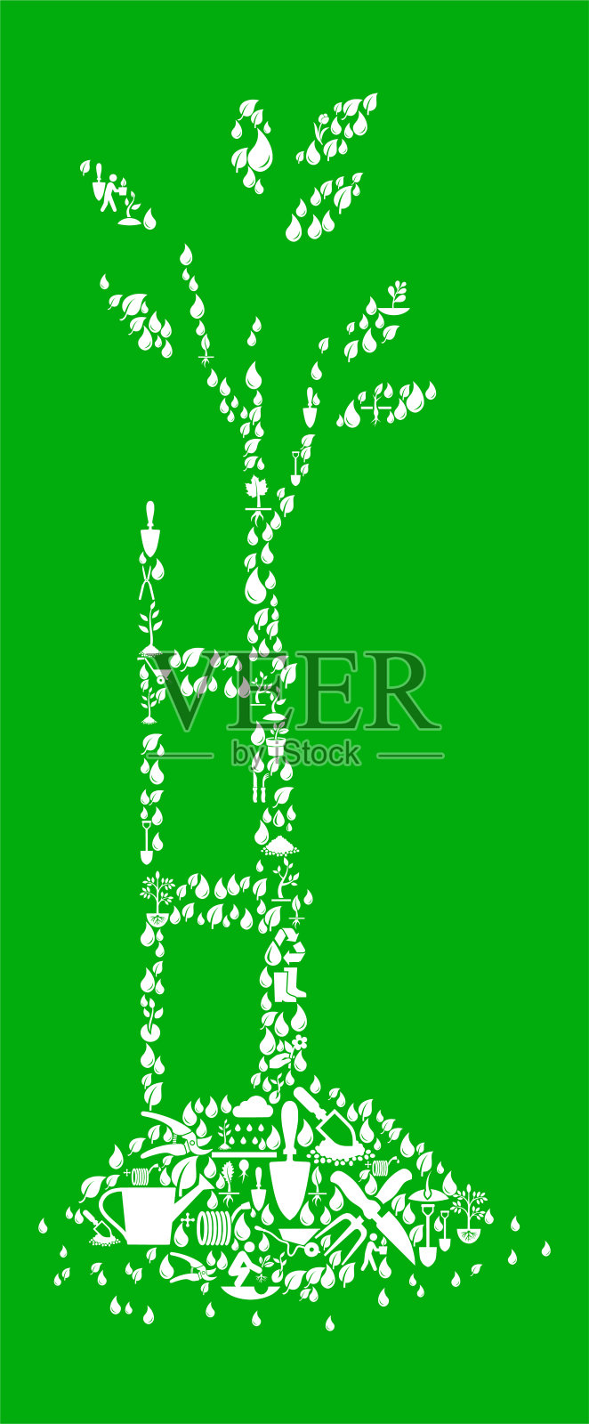 树绿化园林和园林背景模式插画图片素材