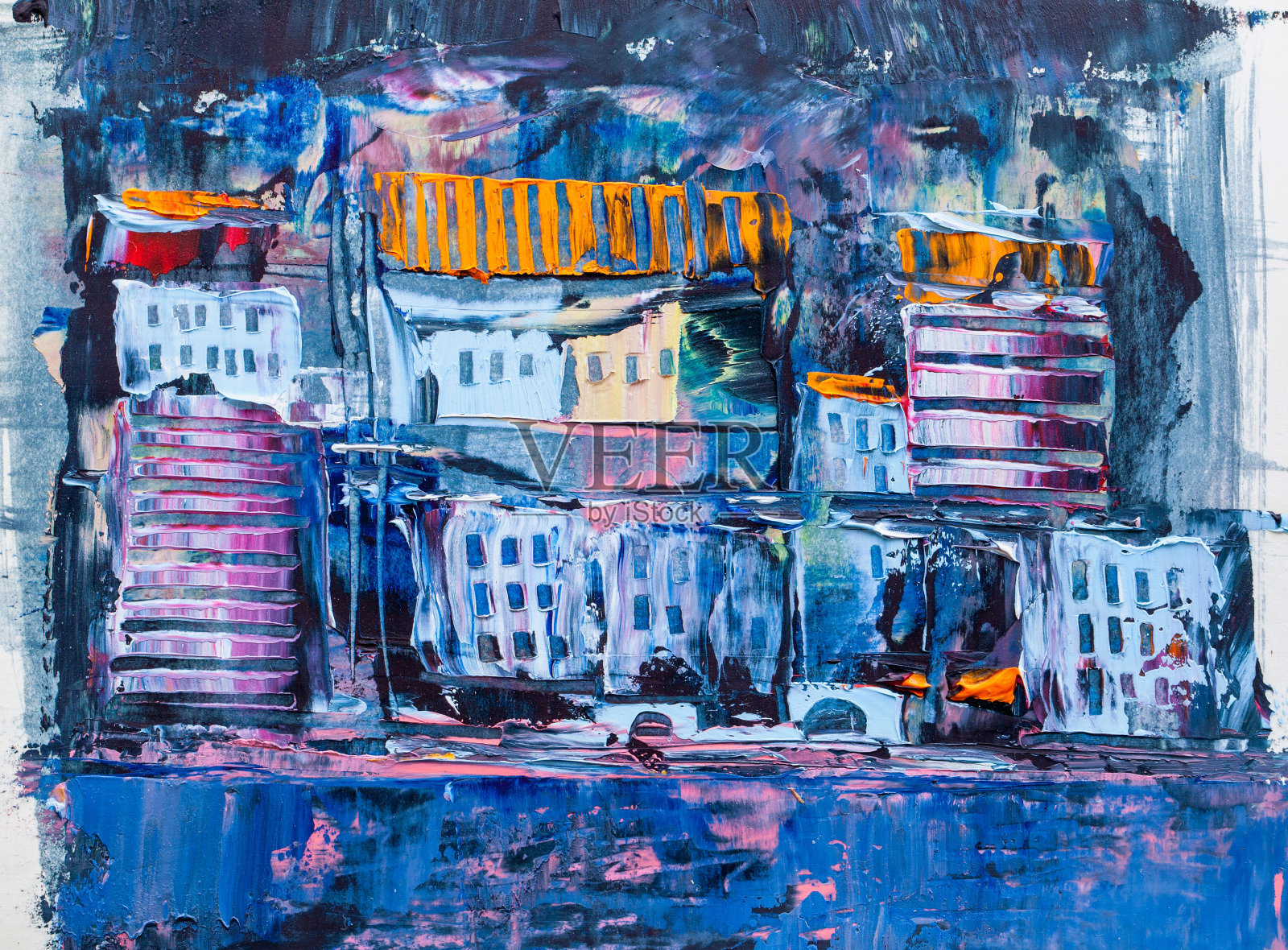 城市建筑抽象画插画图片素材