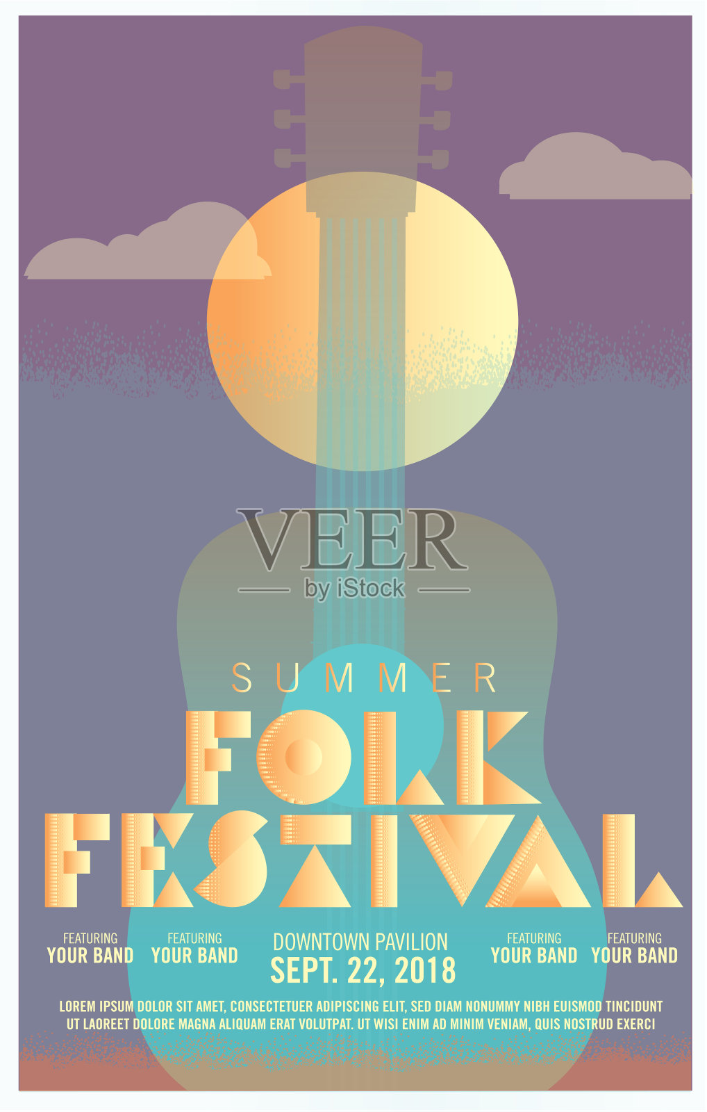 民间节日艺术装饰风格海报设计模板插画图片素材