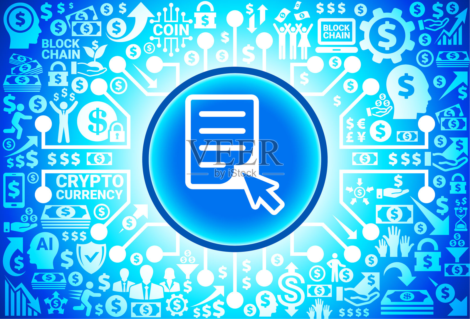 关于货币和加密货币背景的计算机书籍图标插画图片素材