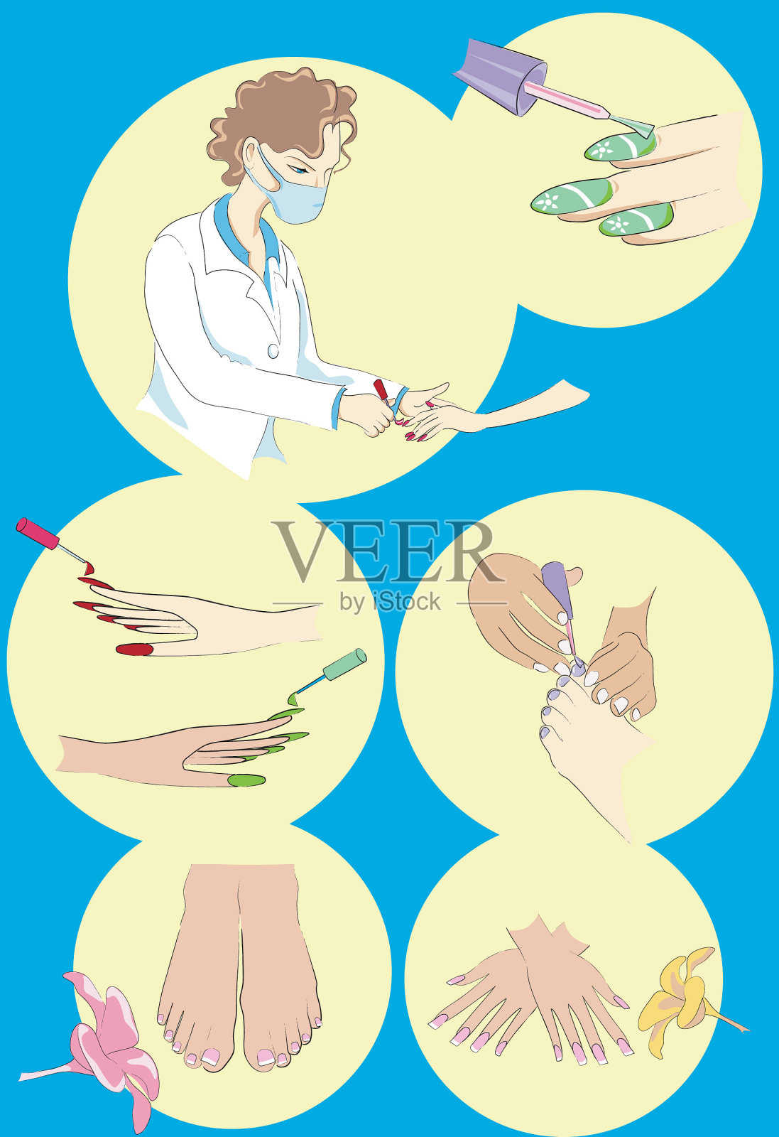 修指甲插画图片素材