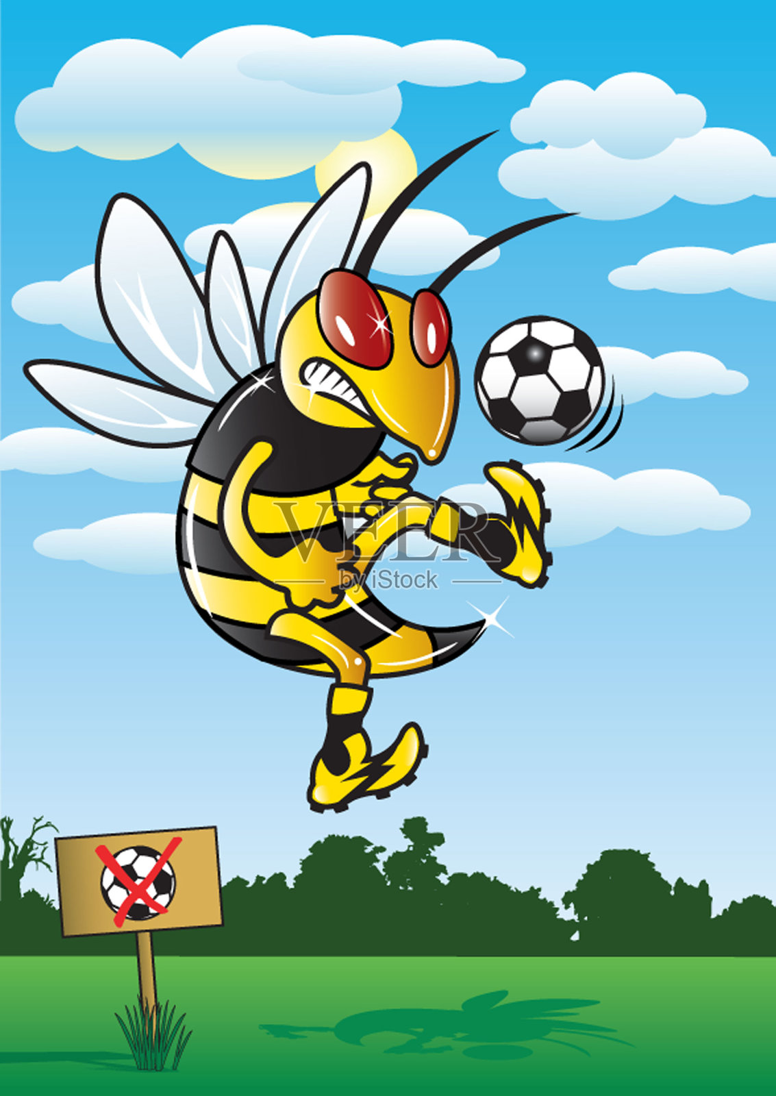 足球大黄蜂插画图片素材
