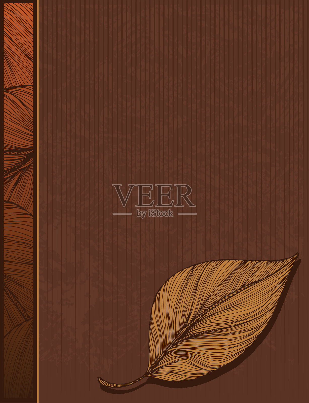 叶片背景与侧栏插画图片素材