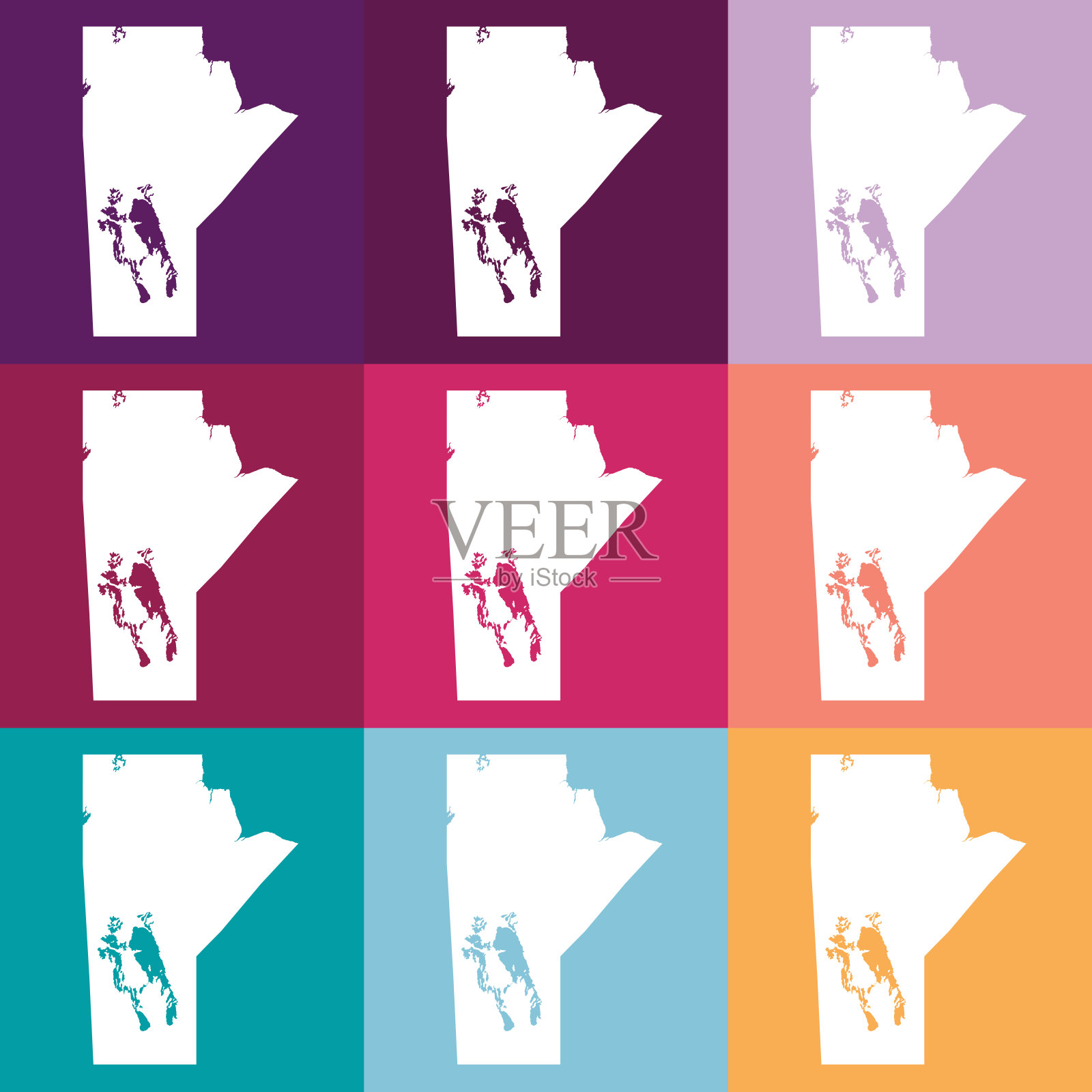 矢量马尼托巴，加拿大地图在柔和的颜色插画图片素材