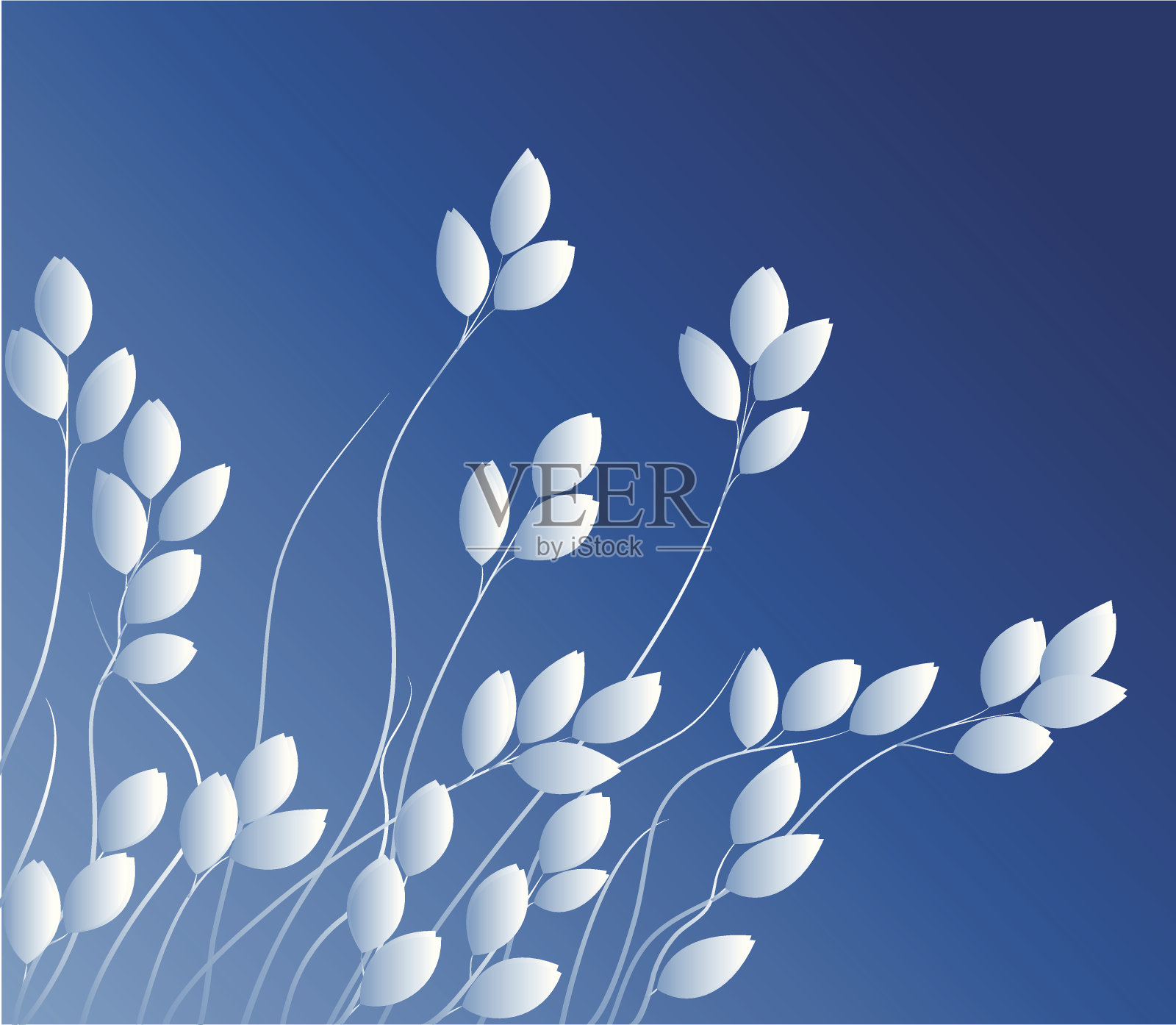 蓝草插画图片素材