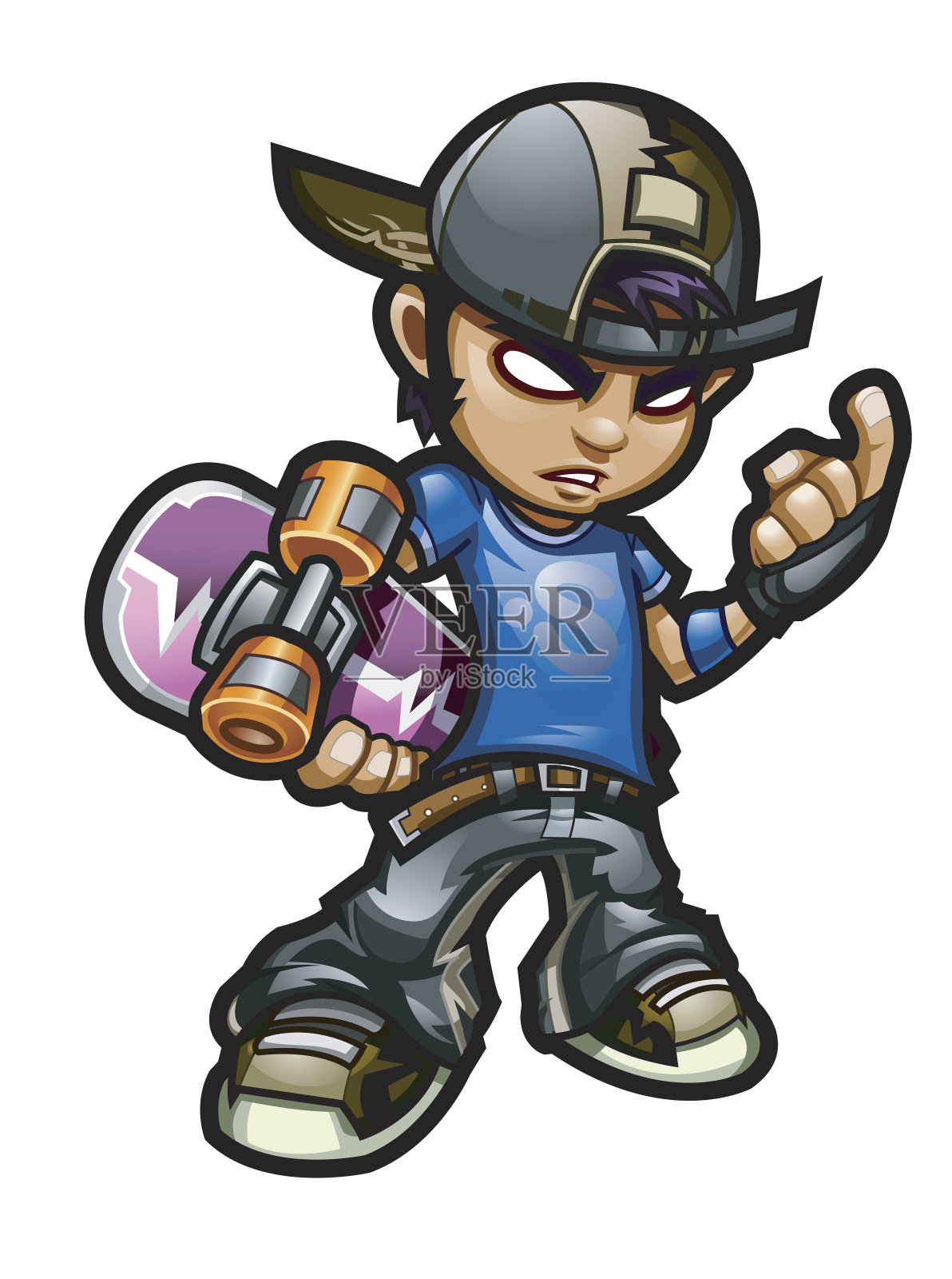 滑板的孩子插画图片素材