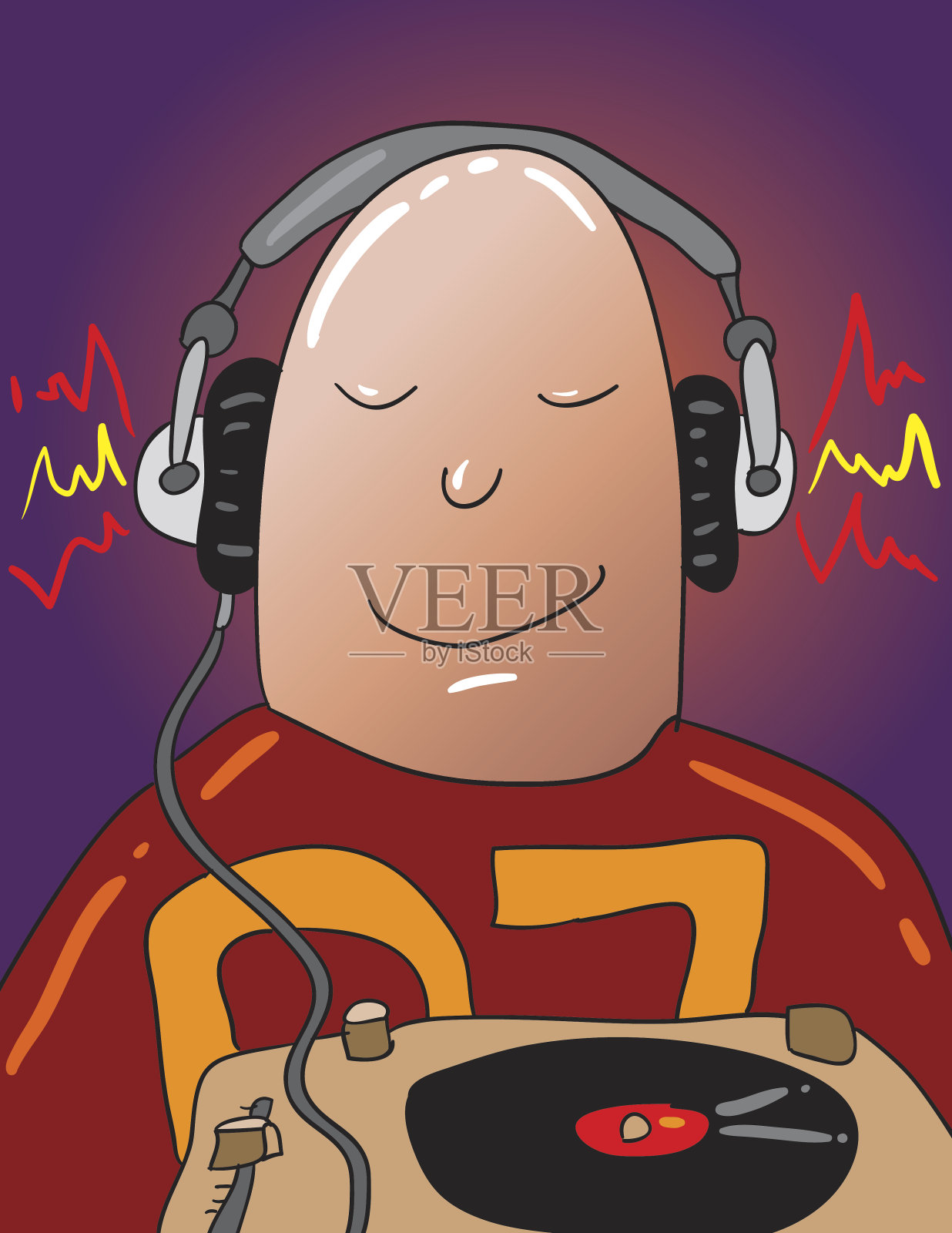 DJ耳机插画图片素材