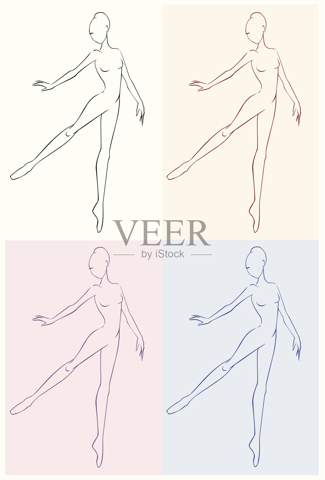 芭蕾舞女演员插画图片素材