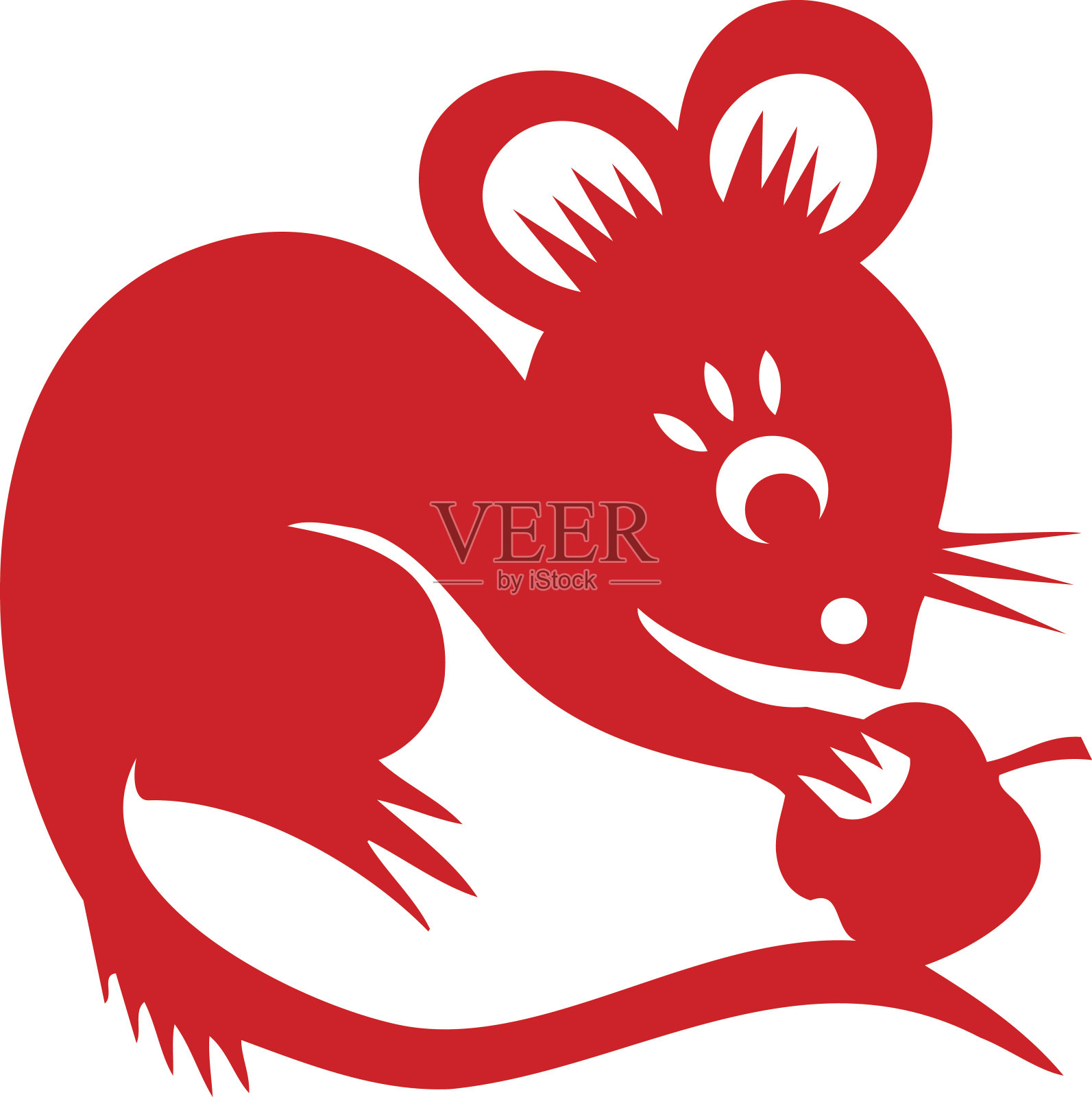 红色的鼠标插画图片素材