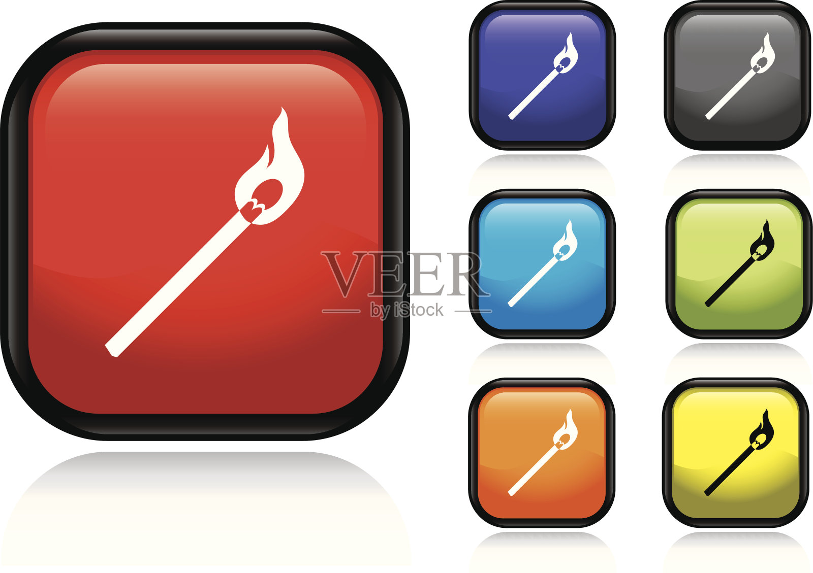 燃烧的火柴图标图标素材